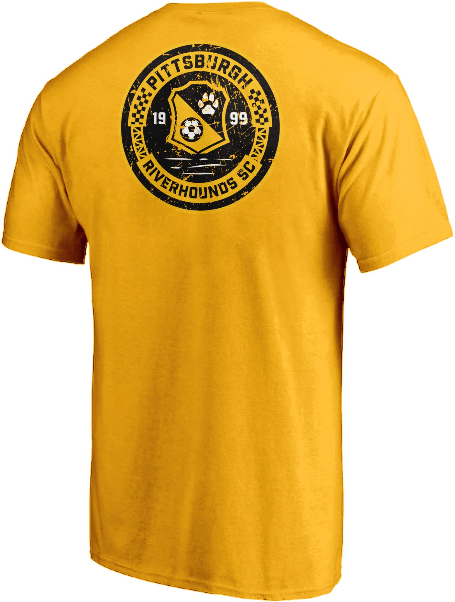 Icon Sports Group Pittsburgh Riverhounds SC 2 Logo Gold T-Shirt product image