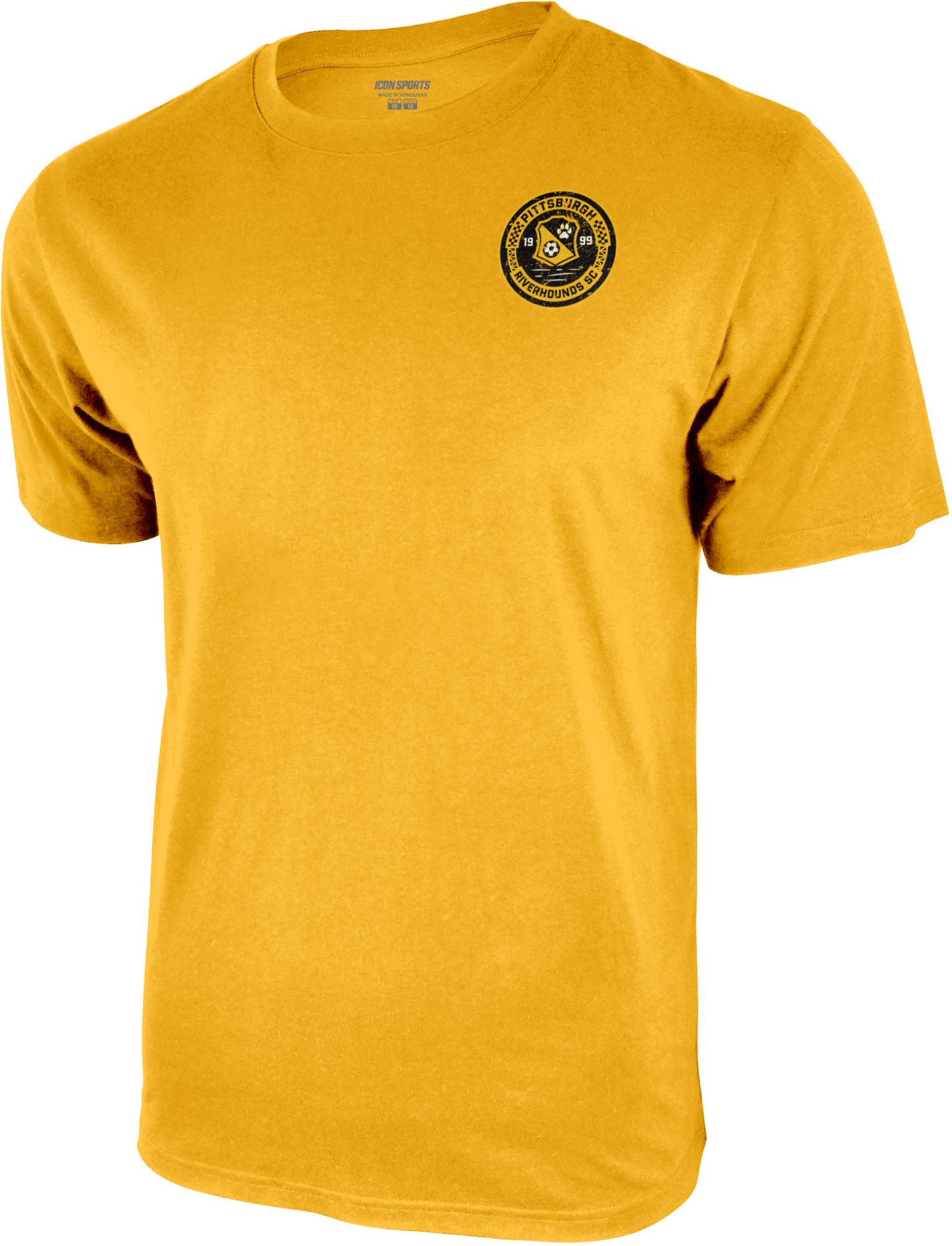 Icon Sports Group Pittsburgh Riverhounds SC 2 Logo Gold T-Shirt product image
