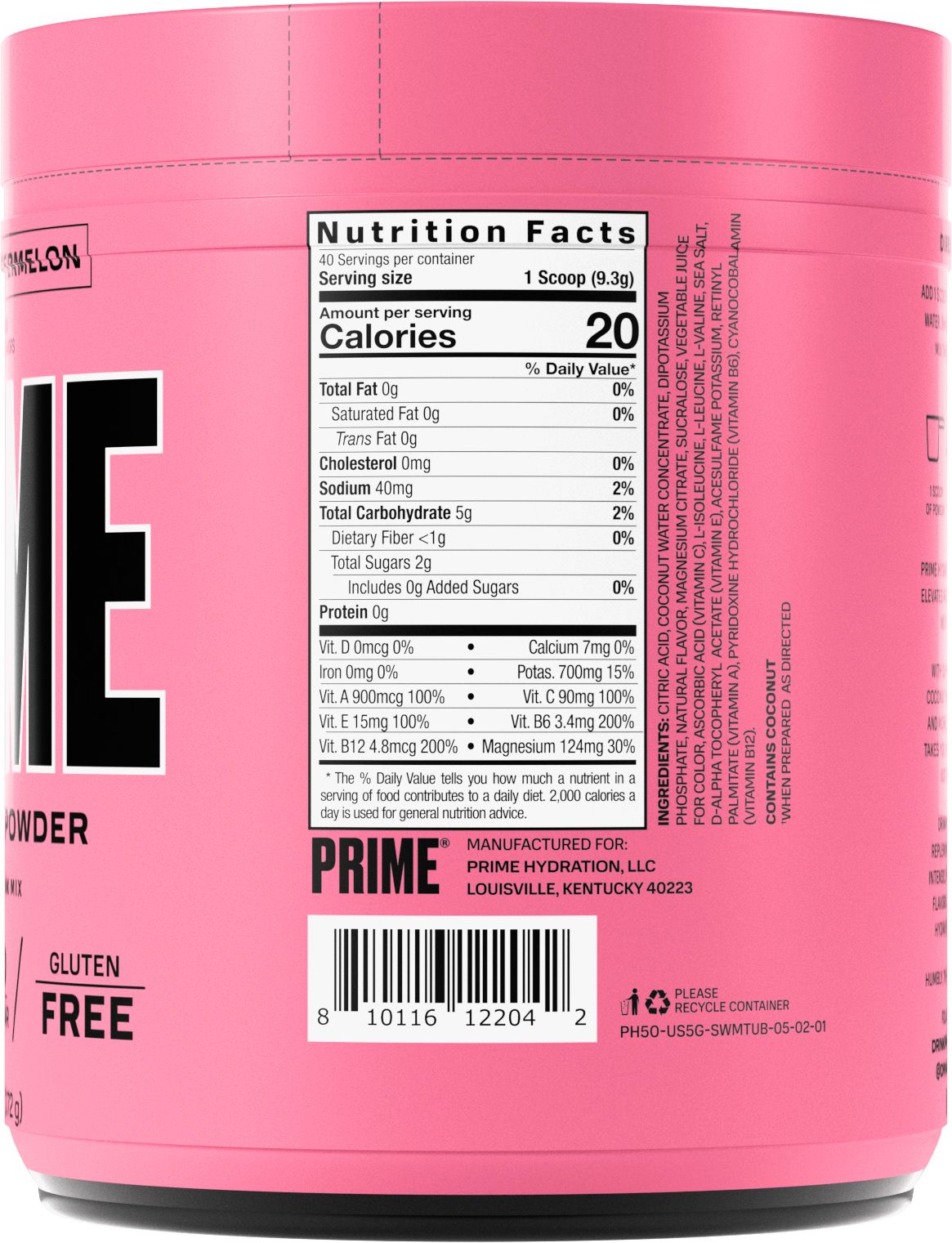 Prime Hydration Powder - 40 Servings, Coconut