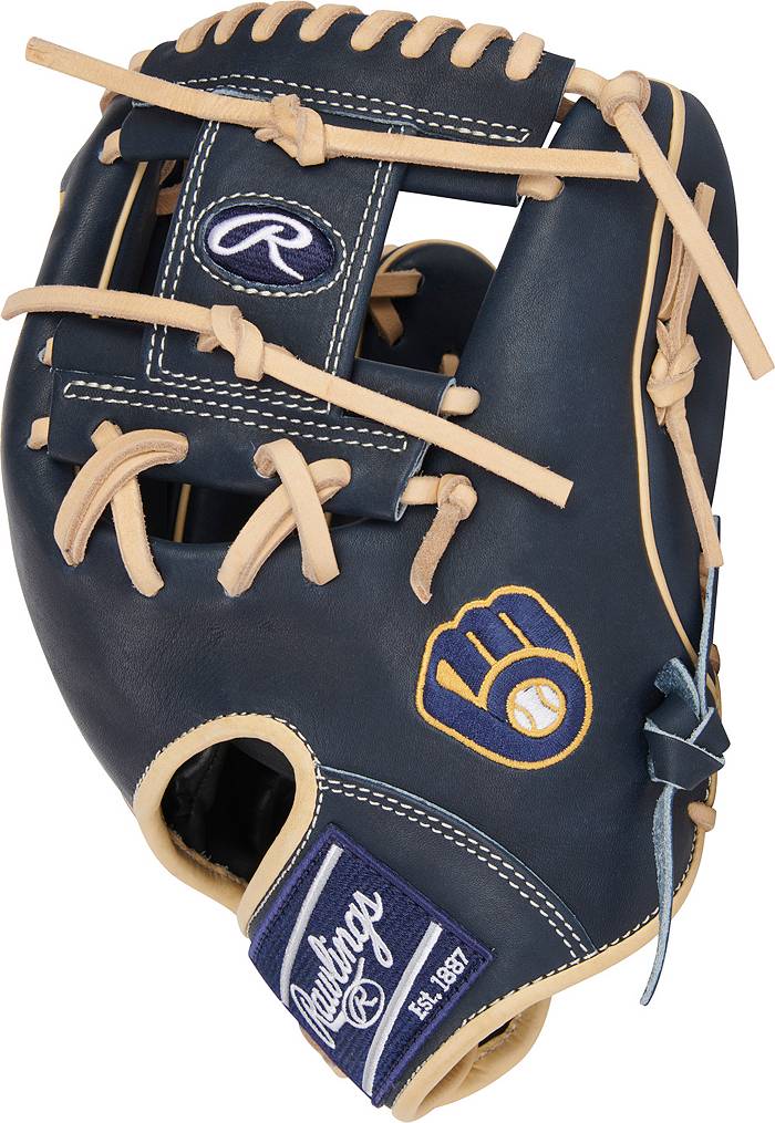 Rawlings 11.5'' Milwaukee Brewers Hoh Series Glove, Navy/Blonde