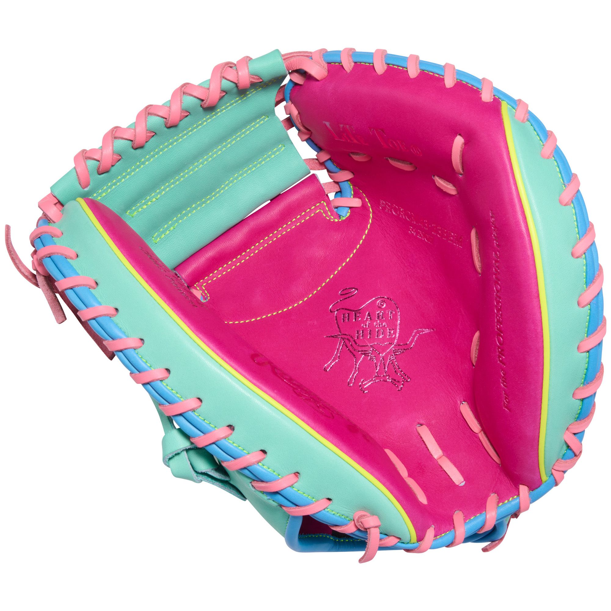 Rawlings 34" Color Sync 10 Heart of the Hide Series Catcher's Mitt - Berry/Mint product image