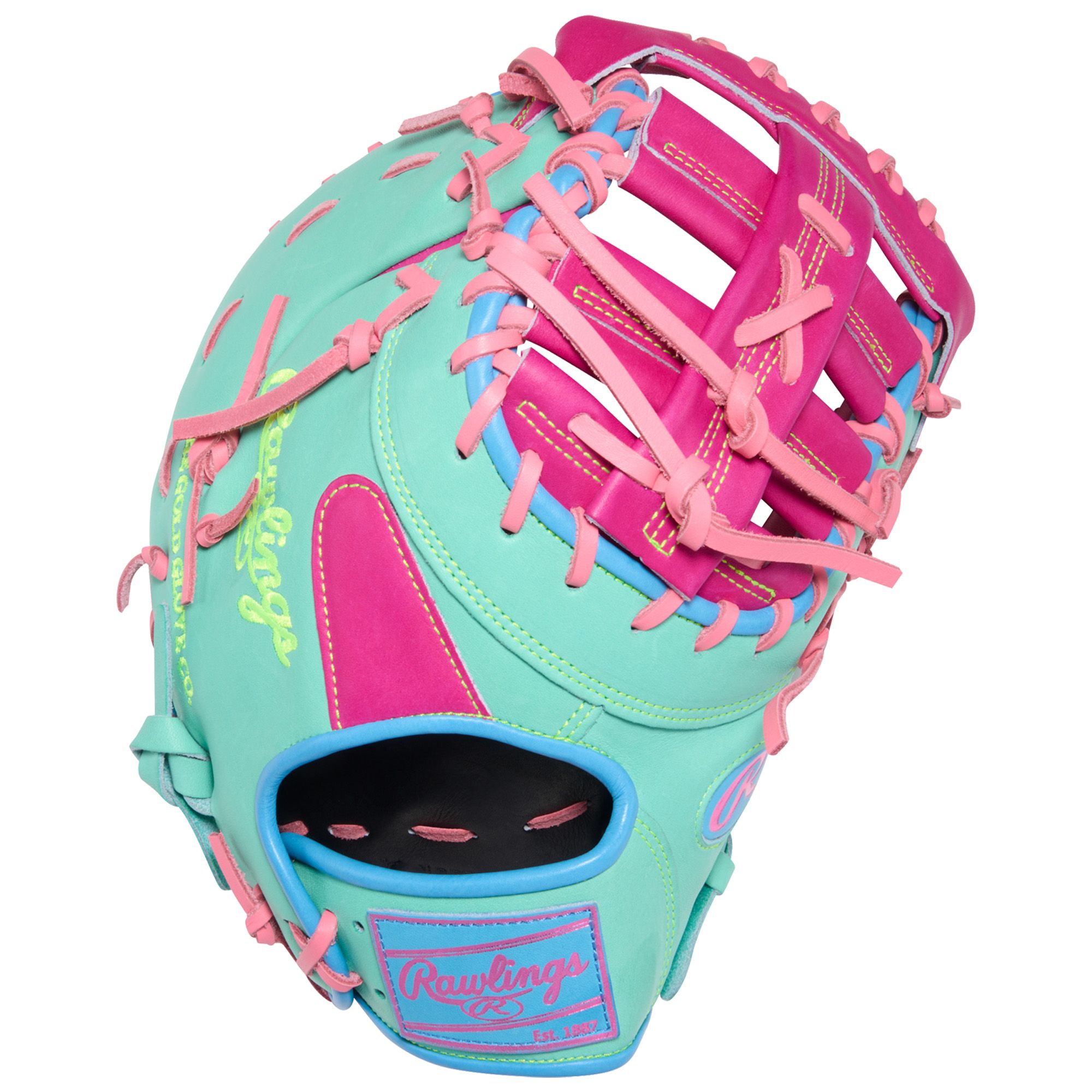 Rawlings 13" Color Sync 10 Heart of the Hide Series First Base Mitt - Berry/Mint product image