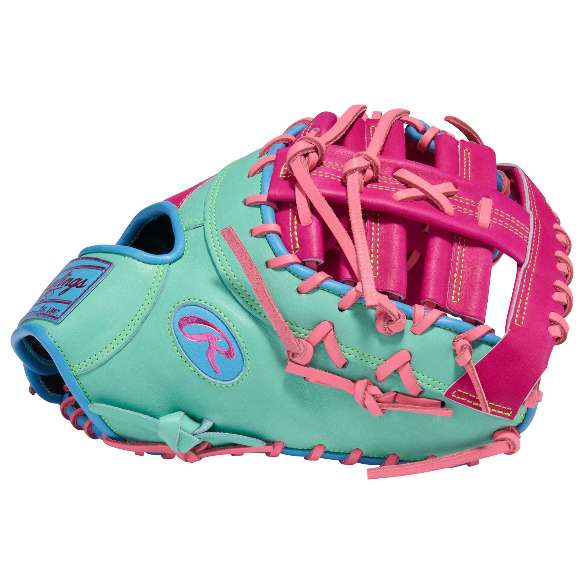 Rawlings 13" Color Sync 10 Heart of the Hide Series First Base Mitt - Berry/Mint product image