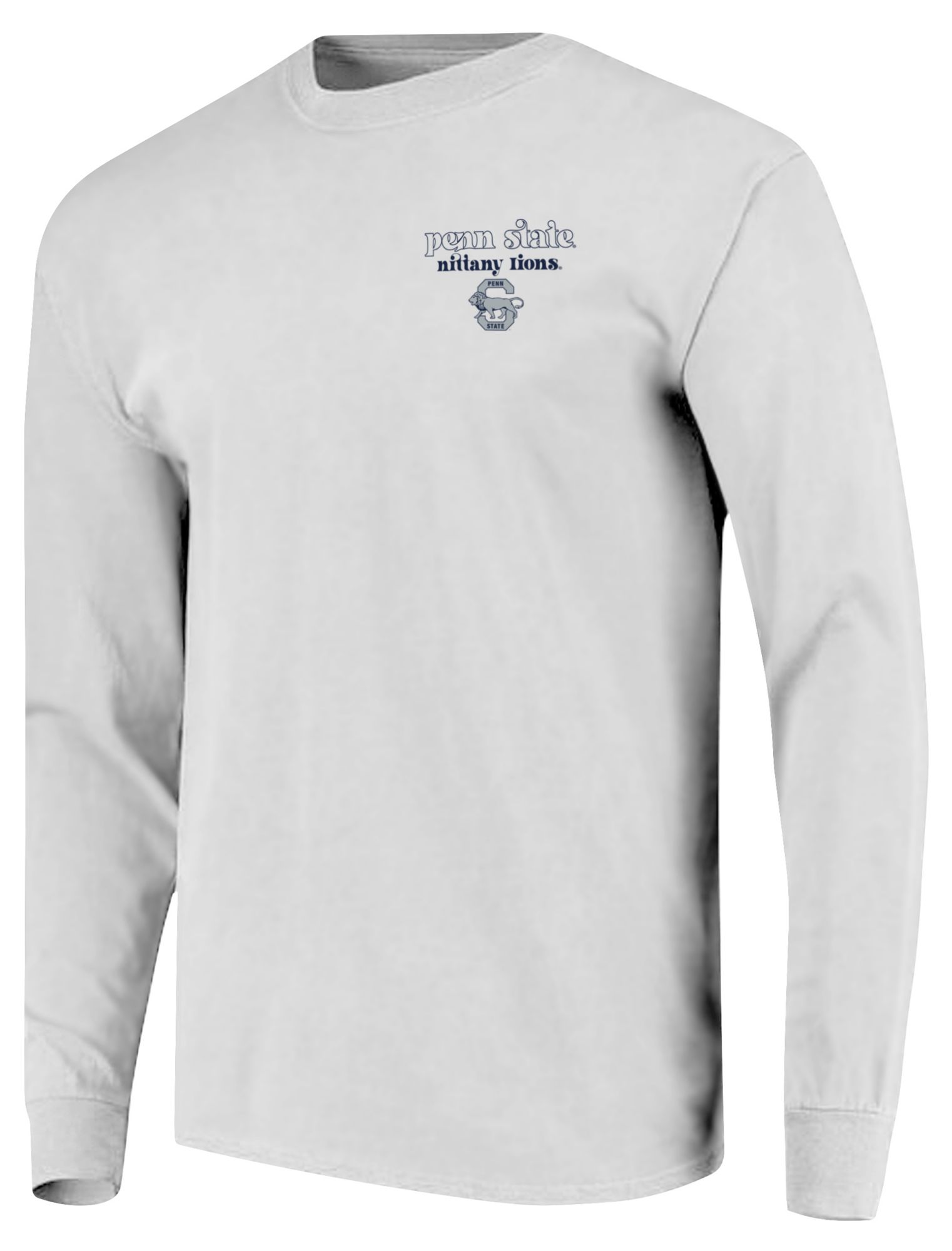 Image One Men's Penn State Nittany Lions White Logo Stacked Long Sleeve T-Shirt product image