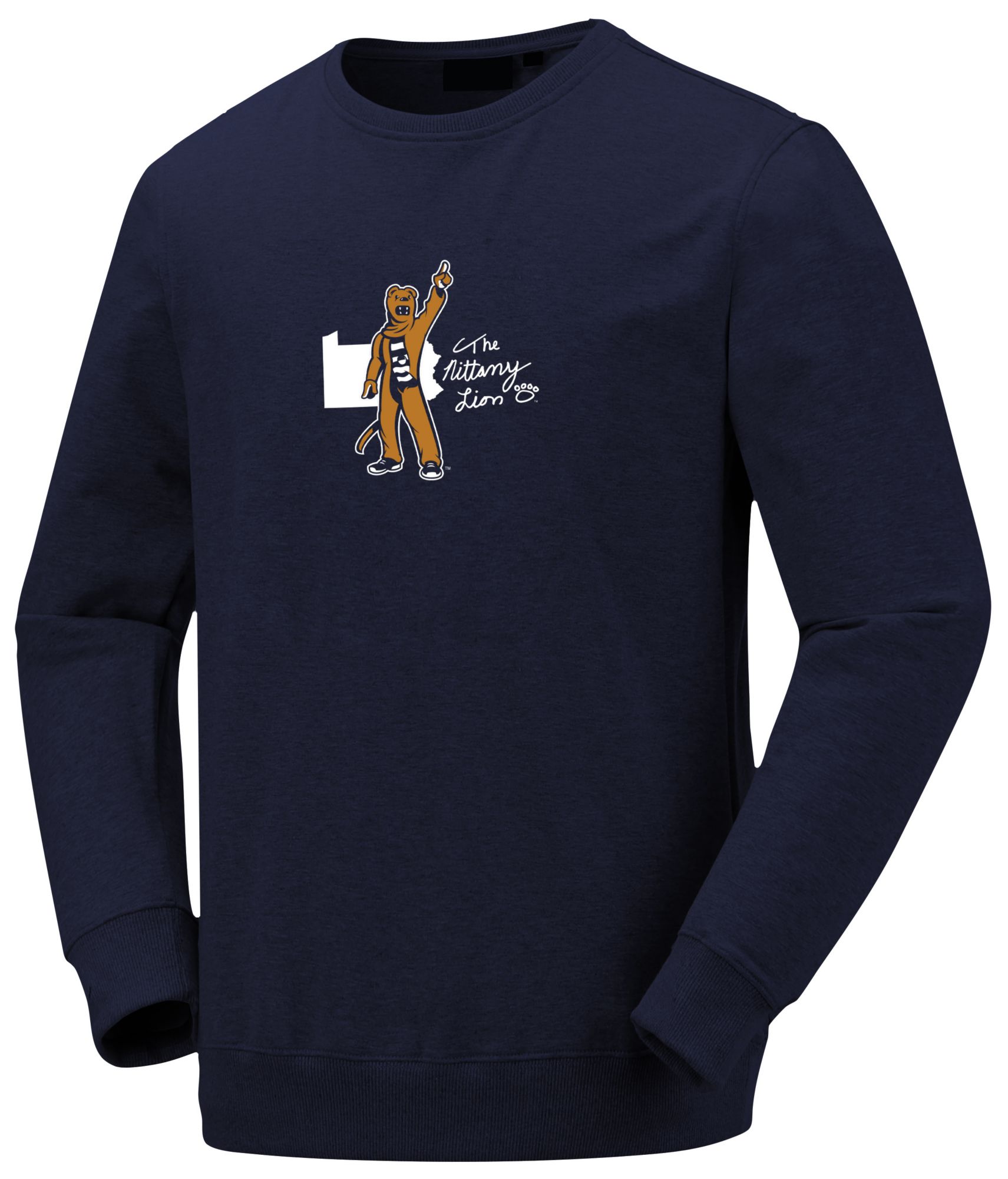 Image One Women's Penn State Nittany Lions Navy Mascot State Crewneck Sweatshirt product image