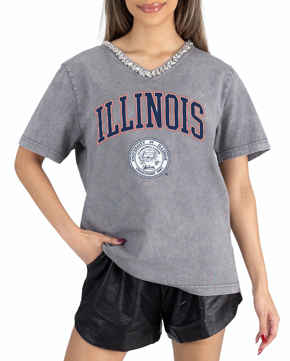 Gameday Couture Women's Illinois Fighting Illini Grey Icon Edge T-Shirt product image