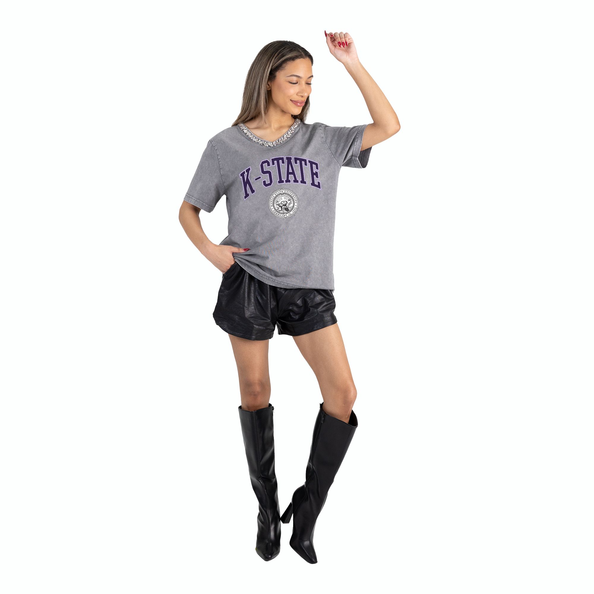 Gameday Couture Women's Kansas State Wildcats Silver Icon Edge T-Shirt product image