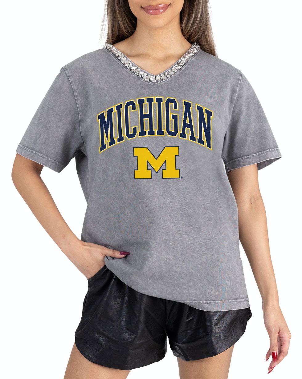 Gameday Couture Women's Michigan Wolverines Grey Icon Edge T-Shirt product image