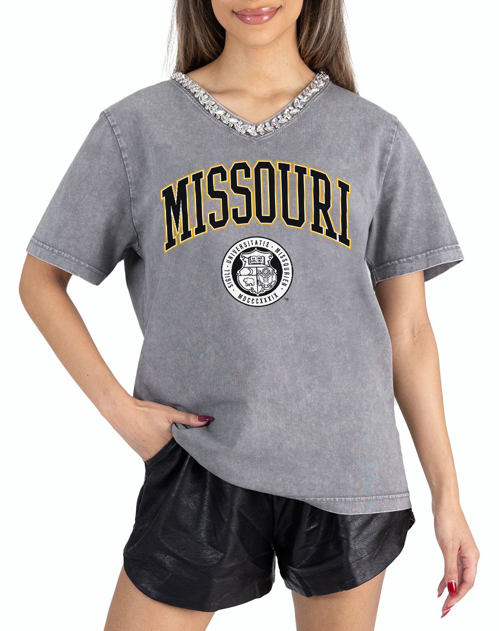 Gameday Couture Women's Missouri Tigers Grey Icon Edge T-Shirt product image