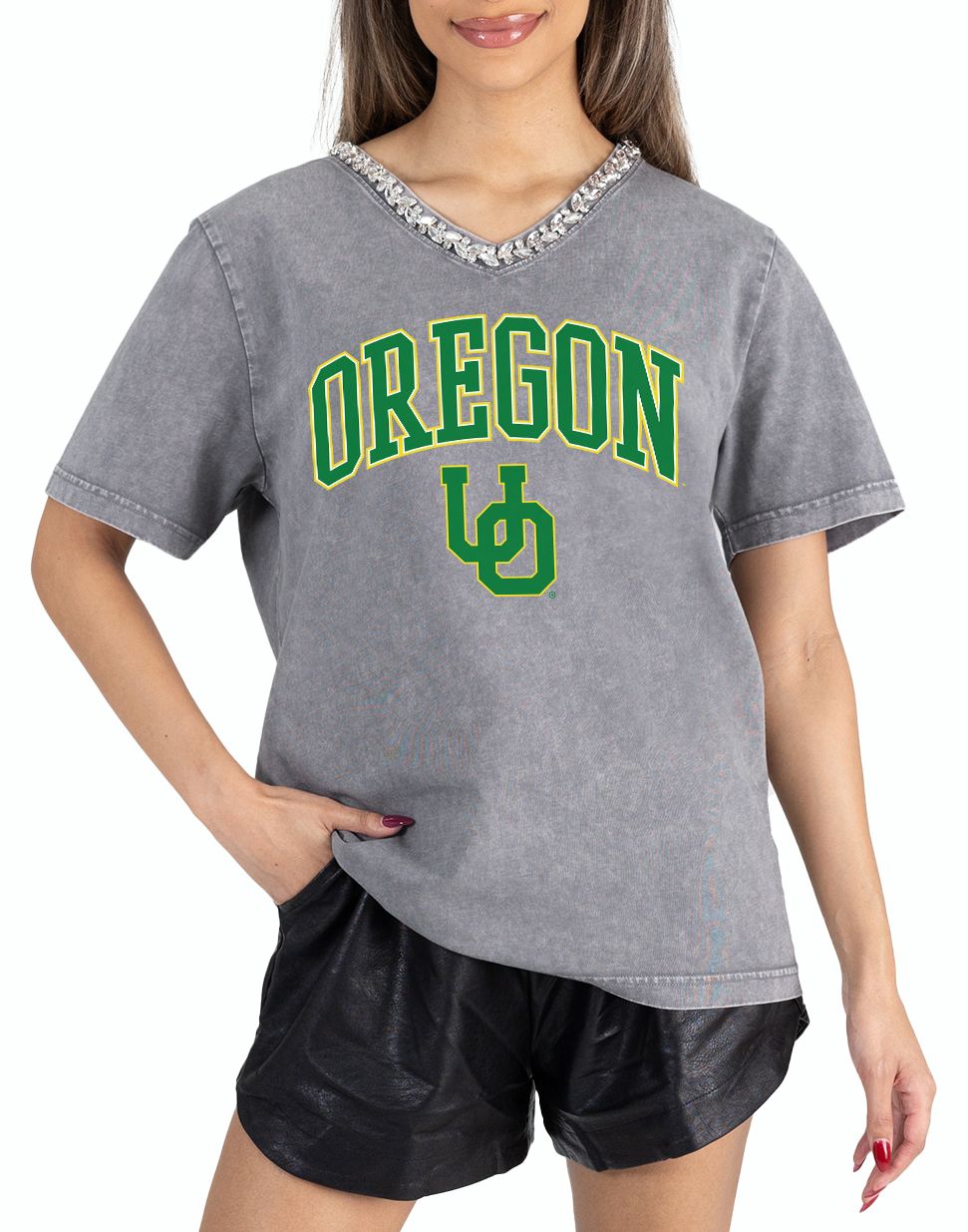 Gameday Couture Women's Oregon Ducks Grey Icon Edge T-Shirt product image