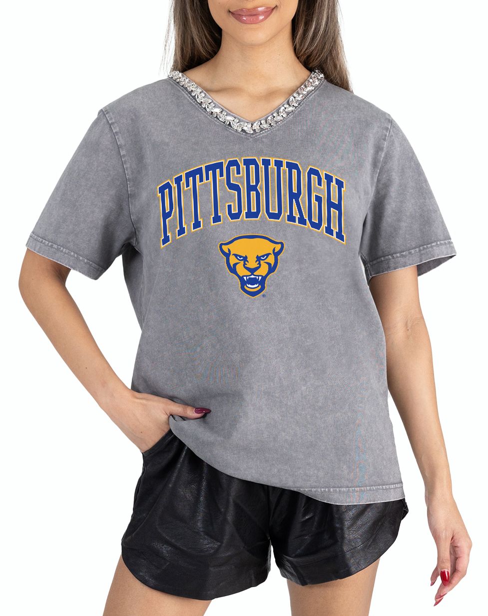 Gameday Couture Women's Pitt Panthers Grey Icon Edge T-Shirt product image