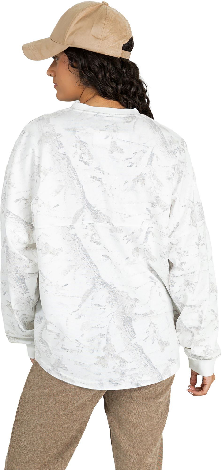Gameday Couture Women's New England Patriots White Hot Streak Camo Oversized Long Sleeve Shirt product image