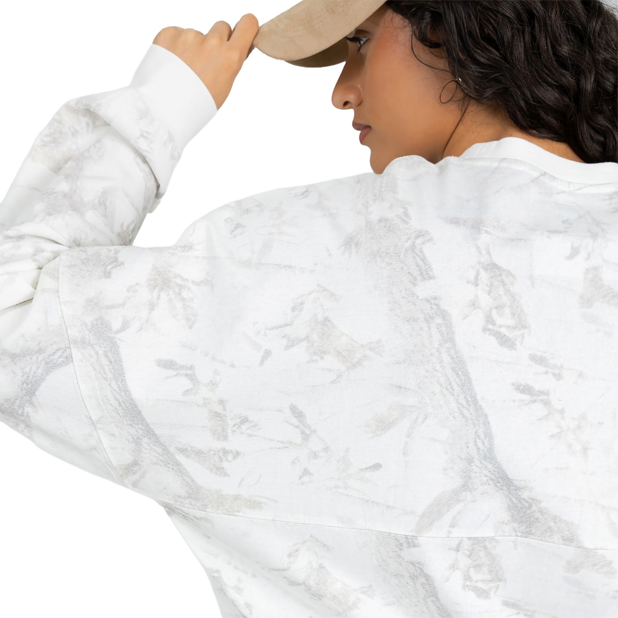 Gameday Couture Women's New England Patriots White Hot Streak Camo Oversized Long Sleeve Shirt product image