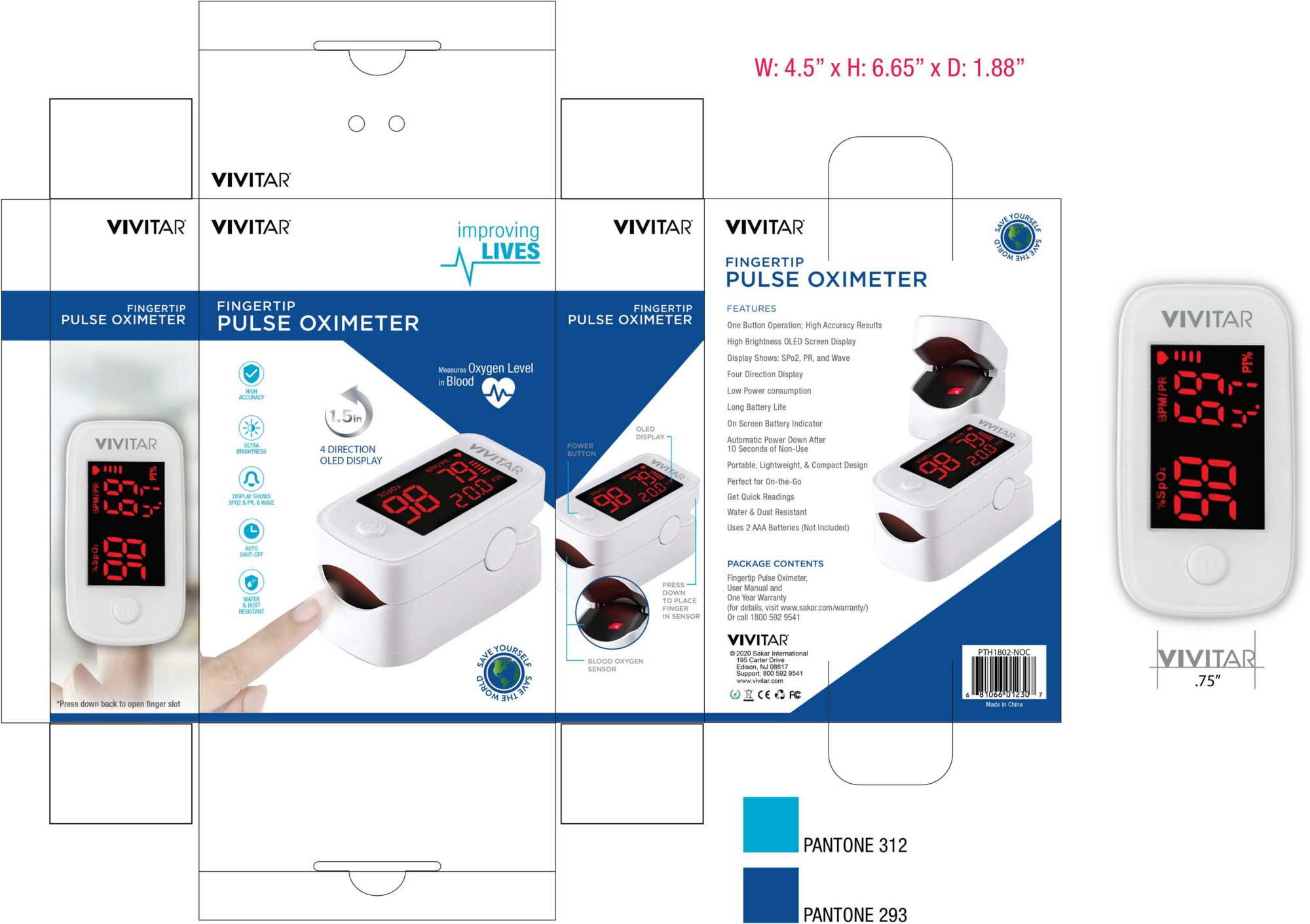 Vivitar Fingertip Pulse Oximeter product image