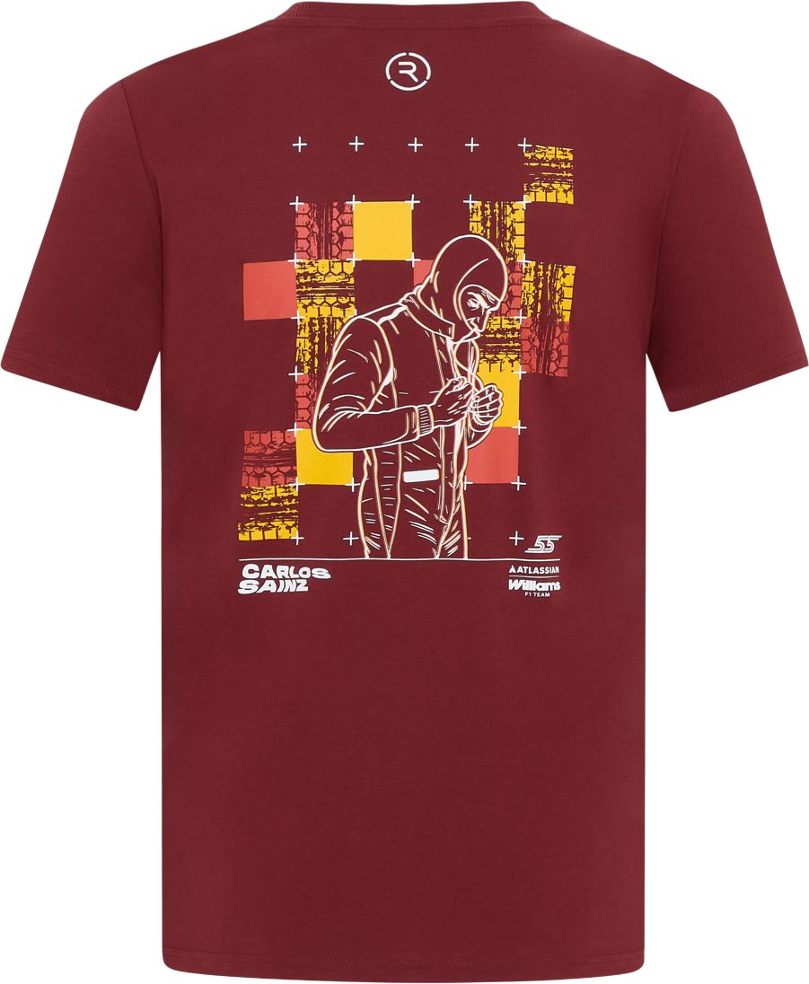 Reflo Men's F1 Williams Racing Carlos Sainz Jr. Burgundy T-Shirt product image