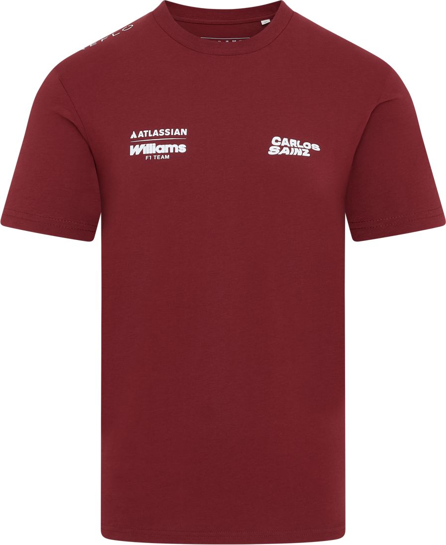 Reflo Men's F1 Williams Racing Carlos Sainz Jr. Burgundy T-Shirt product image