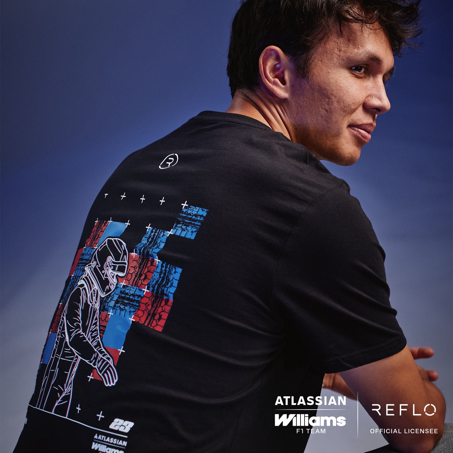 Reflo Men's F1 Williams Racing Alexander Albon Black T-Shirt product image