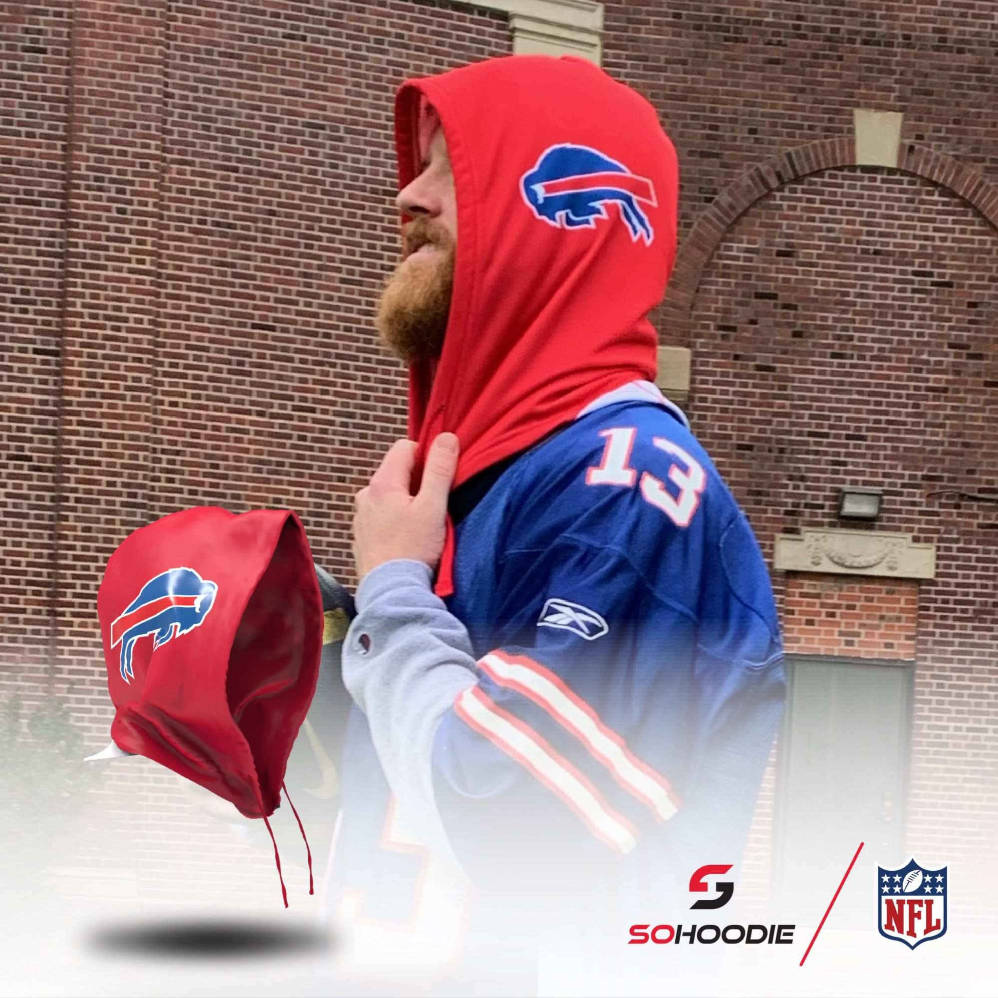 SoHoodie Buffalo Bills Red ‘Just the Hood' product image