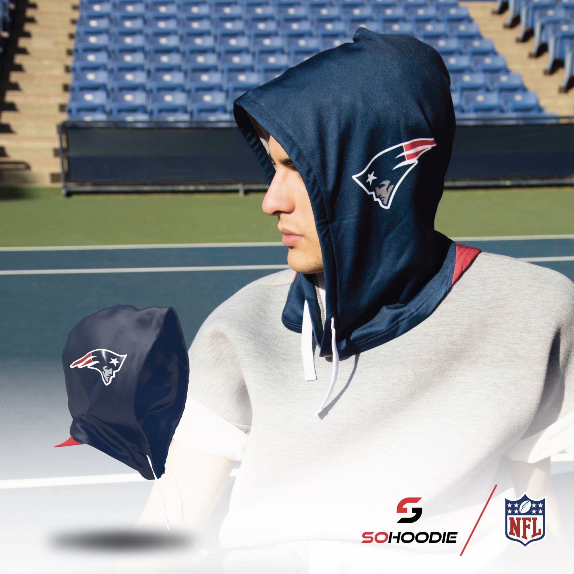 SoHoodie New England Patriots Navy ‘Just the Hood' product image