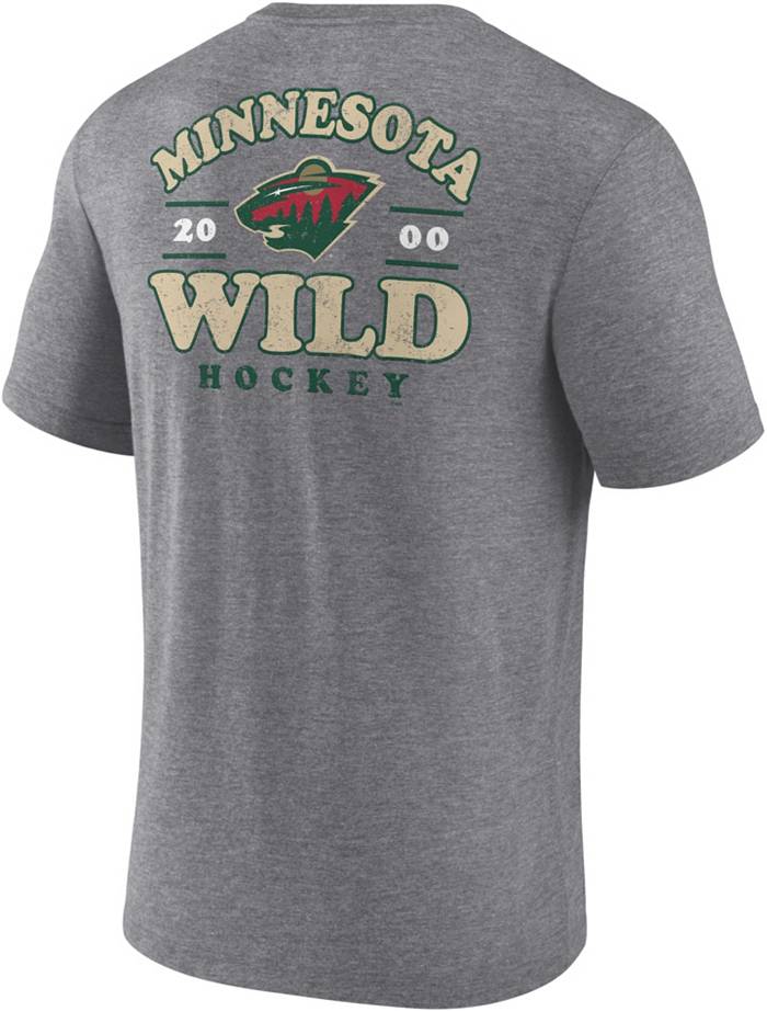 Fanatics NHL Minnesota Wild Back Court Grey Crew Neck Sweatshirt, Men's, XXL, Gray