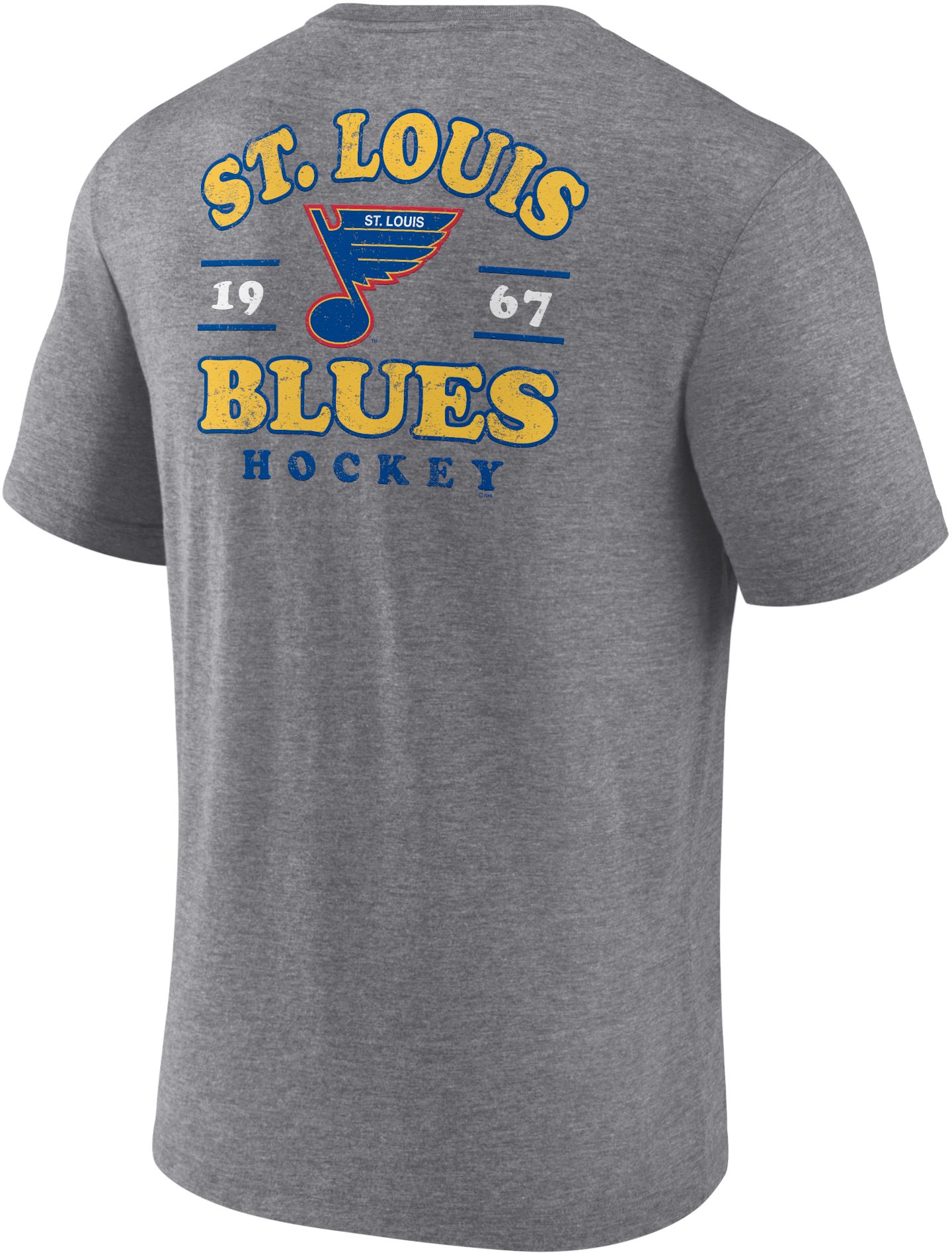 NHL St. Louis Blues 2-Hit Tri-Blend Grey T-Shirt