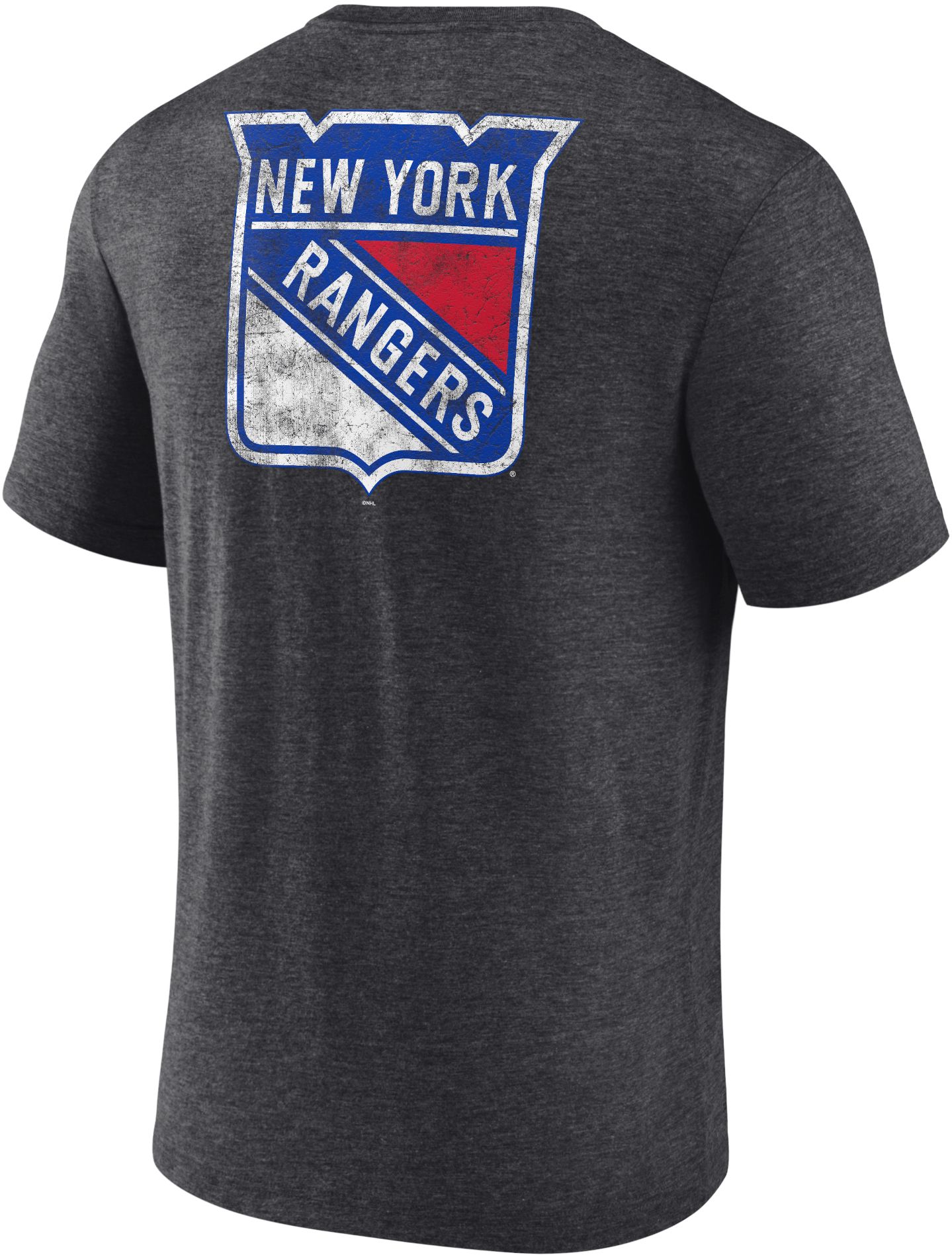 NHL Adult New York Rangers Shoulder Patch Grey T-Shirt product image