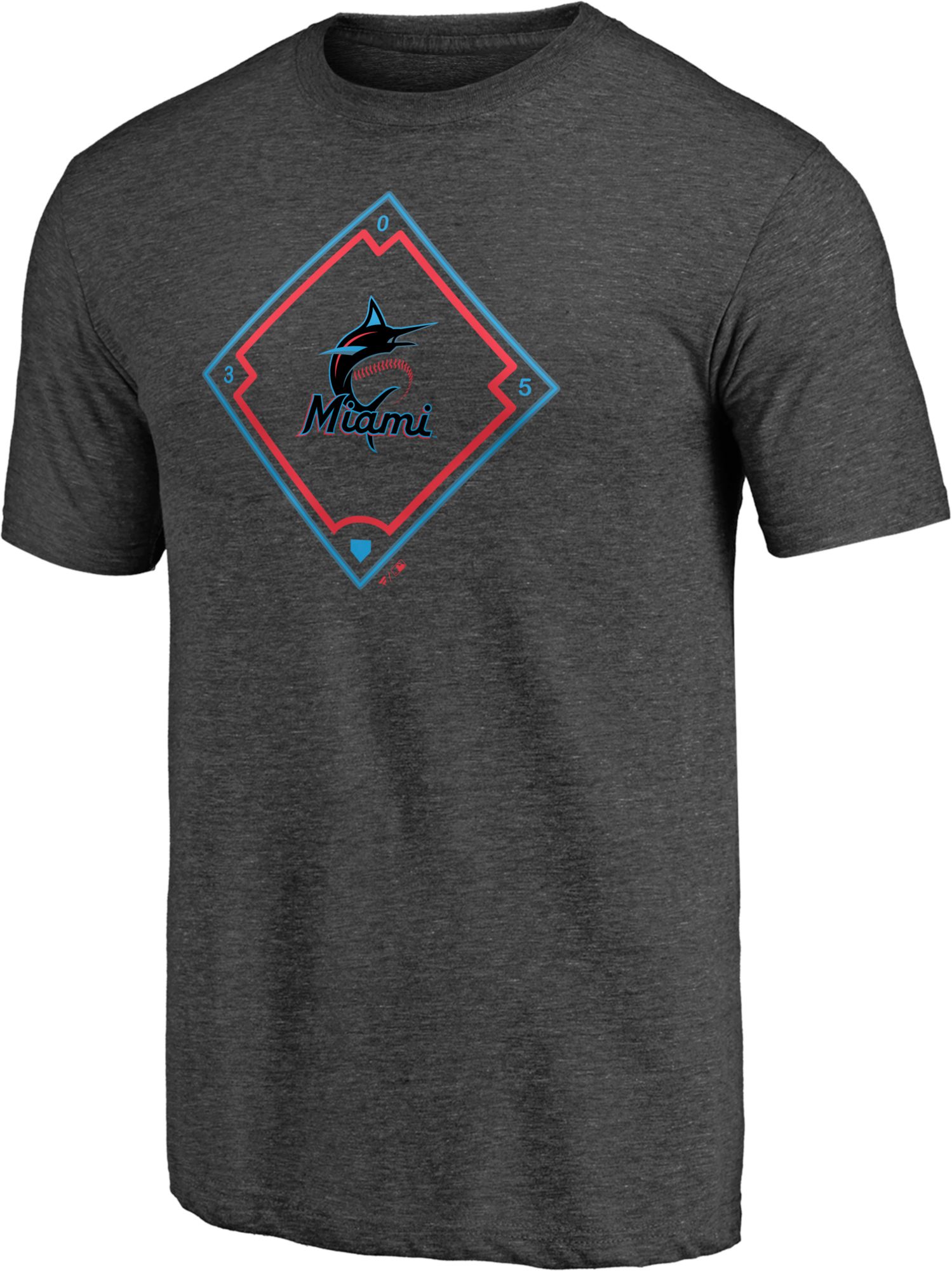 Fanatics Men's Miami Marlins Charcoal Pinstripe T-Shirt product image