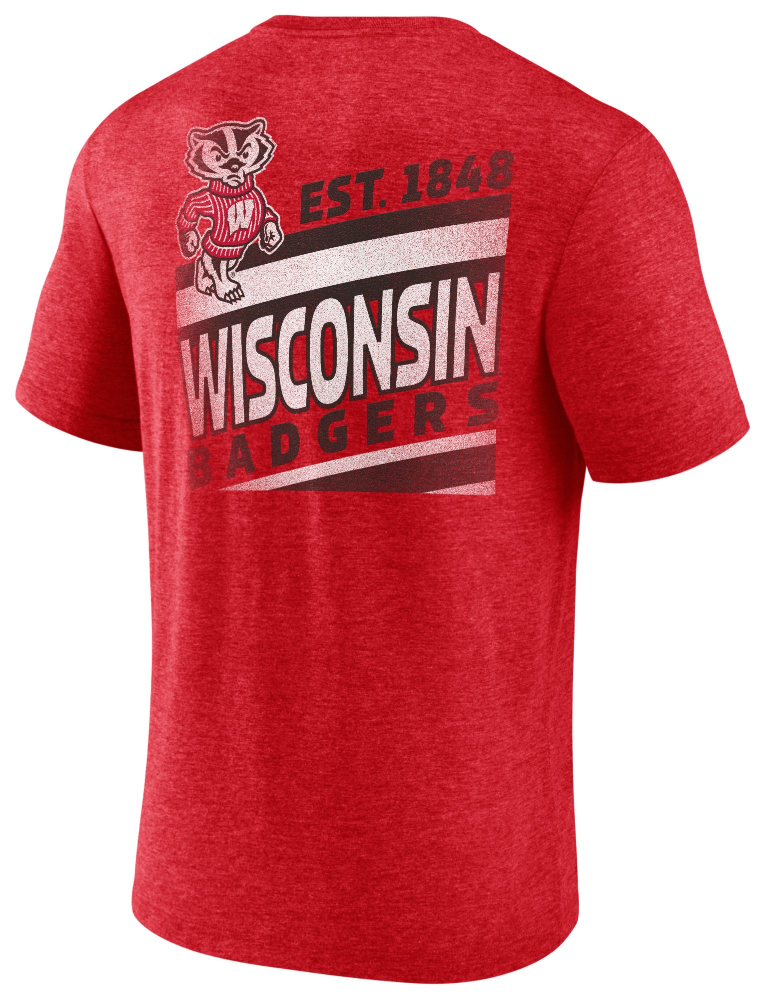 NCAA Men's Wisconsin Badgers Red Ideal Faded Tri-Blend T-Shirt product image