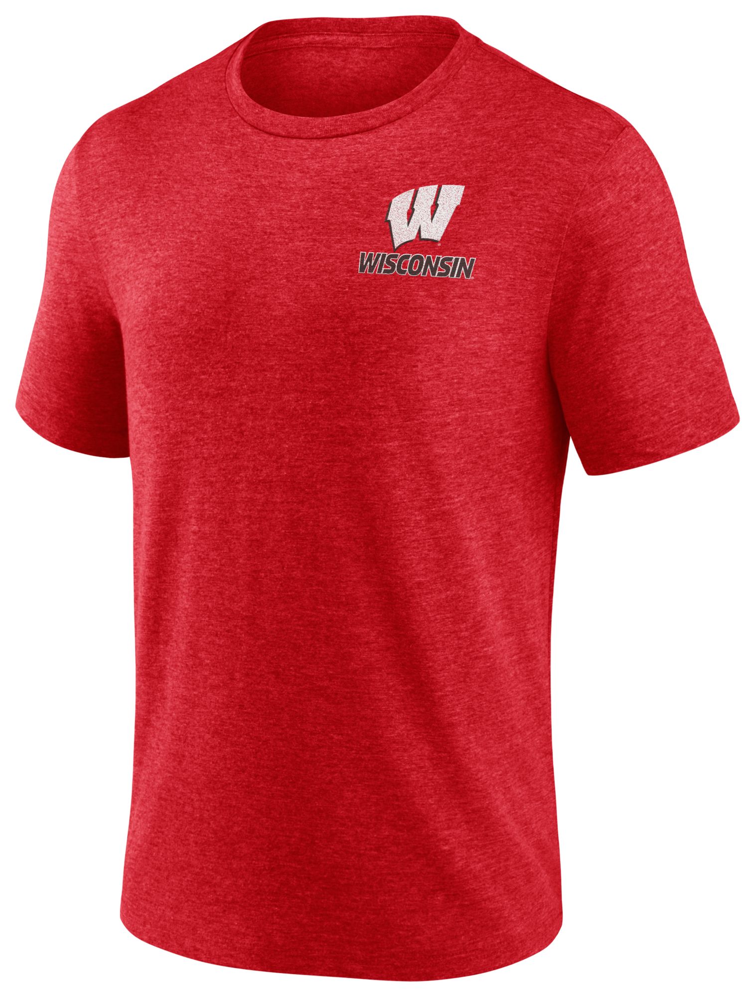 NCAA Men's Wisconsin Badgers Red Ideal Faded Tri-Blend T-Shirt product image