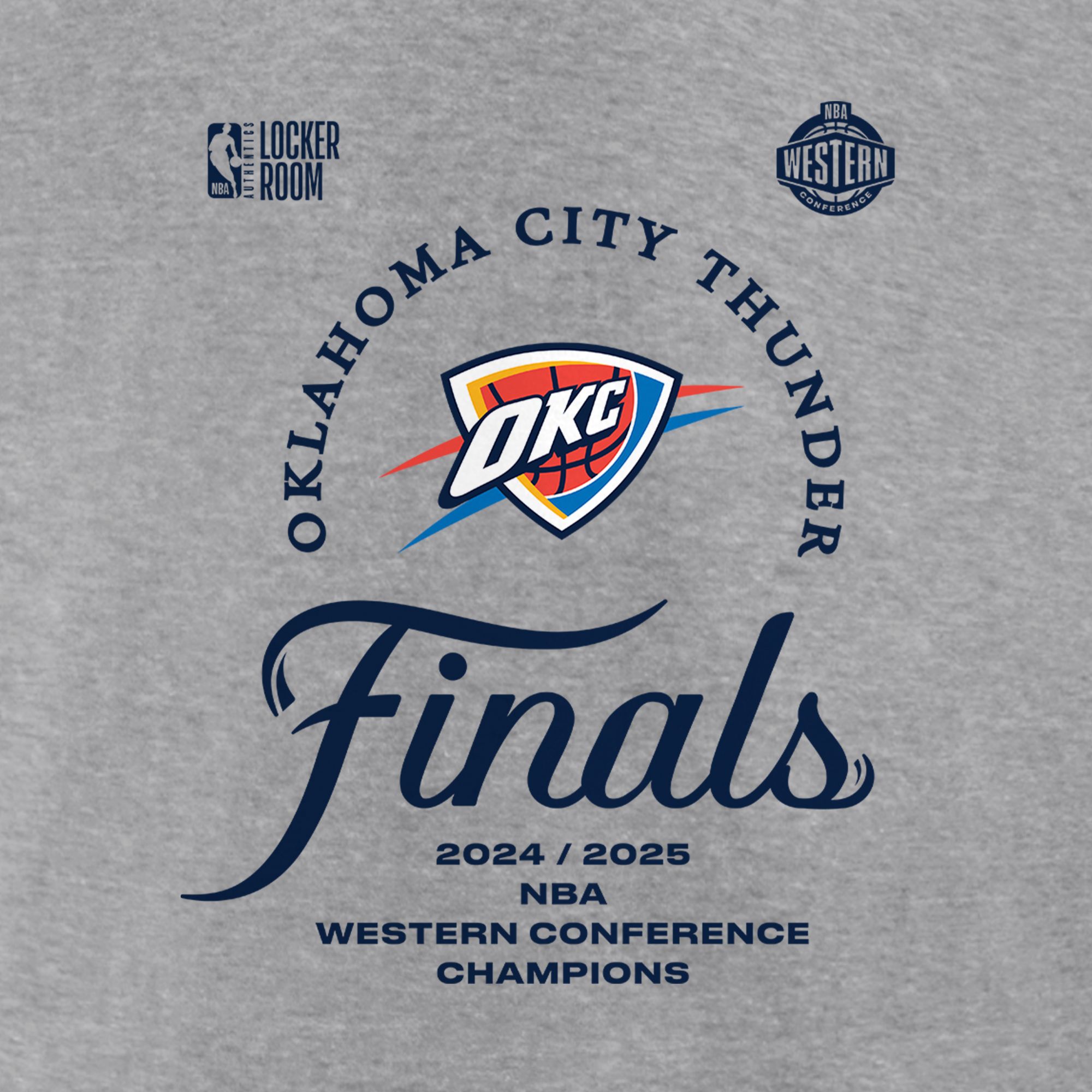 NBA Adult 2025 Western Conference Champions Oklahoma City Thunder Locker Room T-Shirt product image