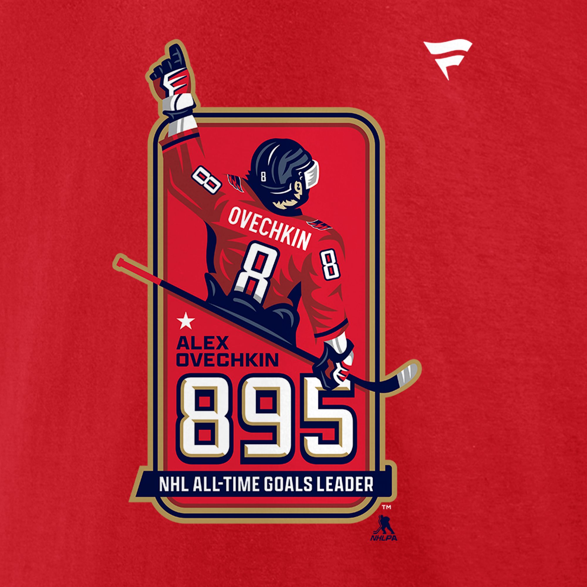 NHL Men's Washington Capitals Alexander Ovechkin #8 Red 'Official 895' Logo T-Shirt product image