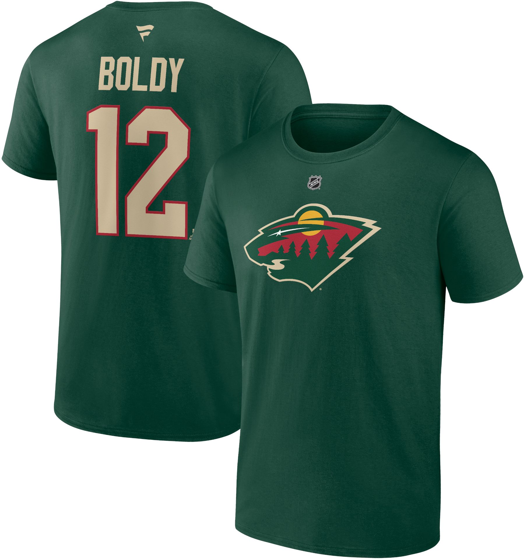 NHL Minnesota Wild Matt Boldy #12 Green T-Shirt