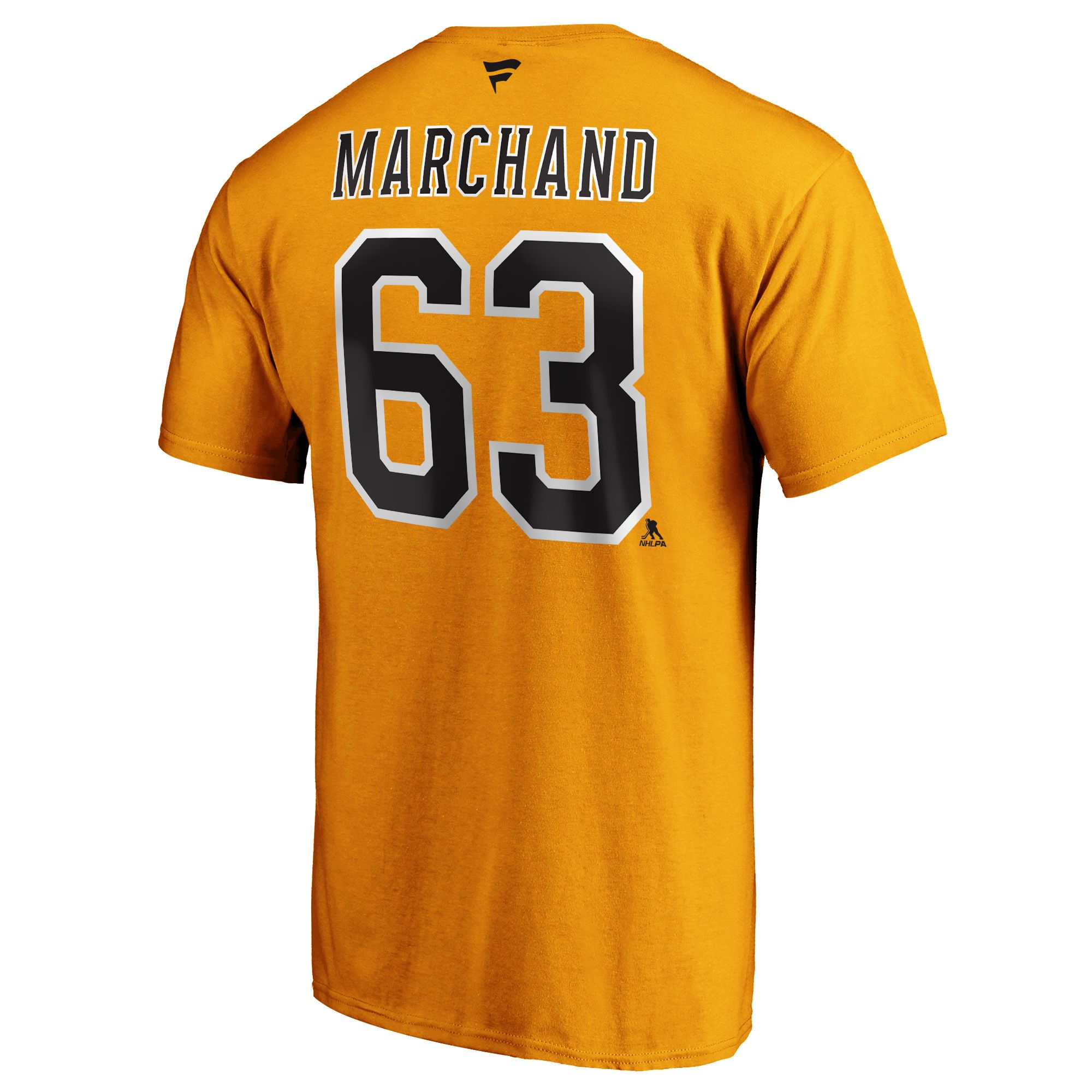 NHL Men's Boston Bruins Brad Marchand #63 Gold Player T-Shirt product image