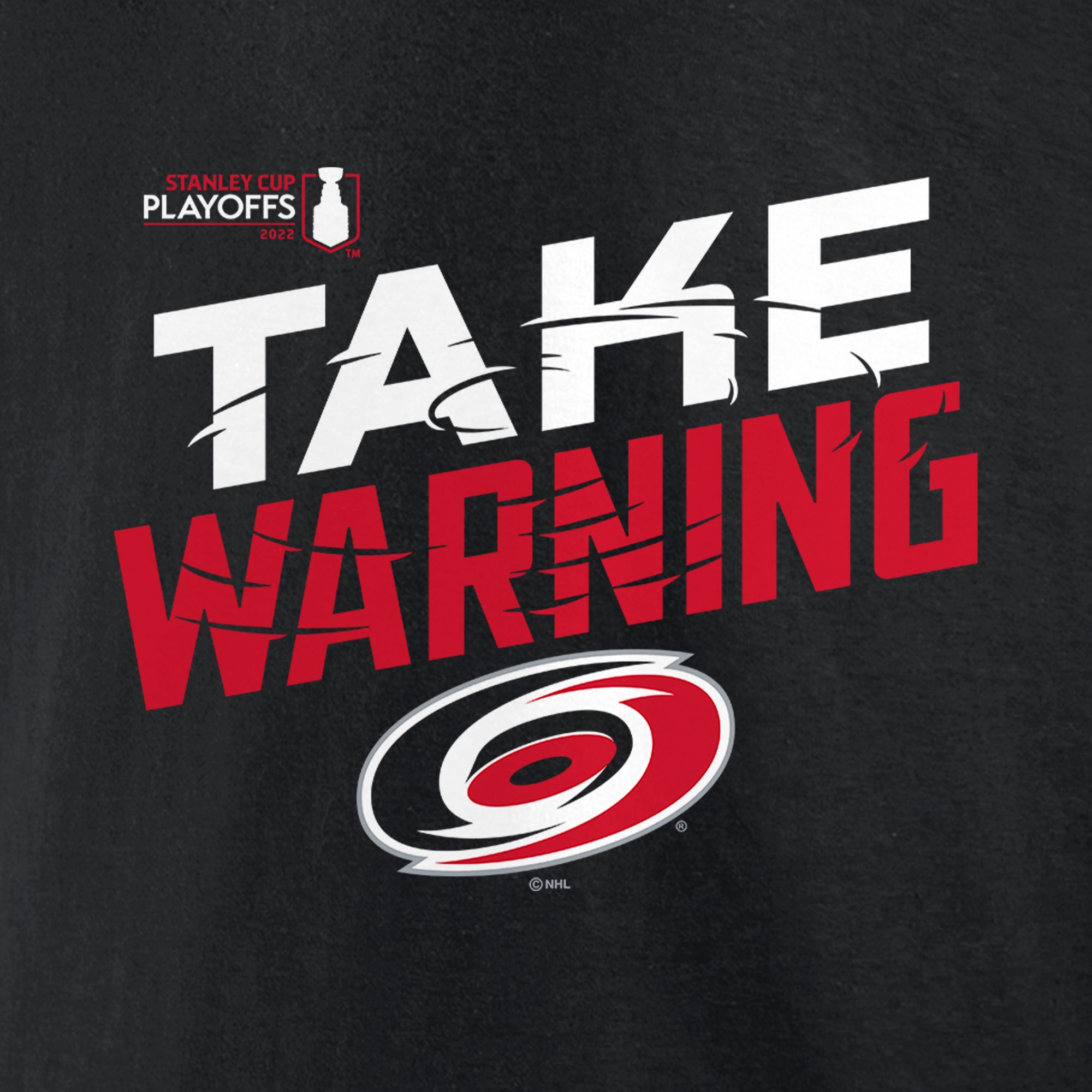 NHL Adult 2022 Stanley Cup Playoffs Carolina Hurricanes Slogan Black T-Shirt product image