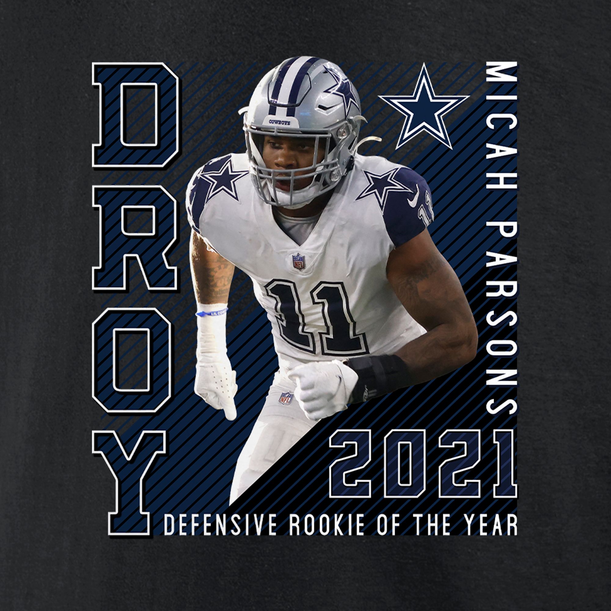 NFL Men's 2021 Defensive Rookie of the Year Dallas Cowboys Micah Parsons #11 T-Shirt product image