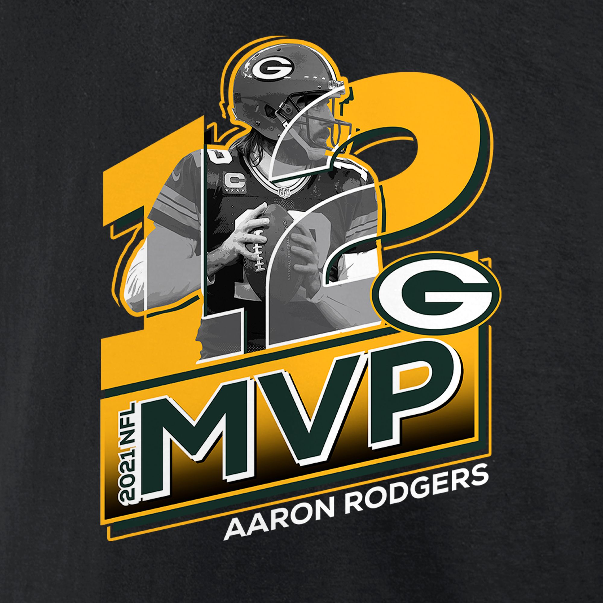 NFL Men's 2021 MVP Green Bay Packers Aaron Rodgers #12 T-Shirt product image