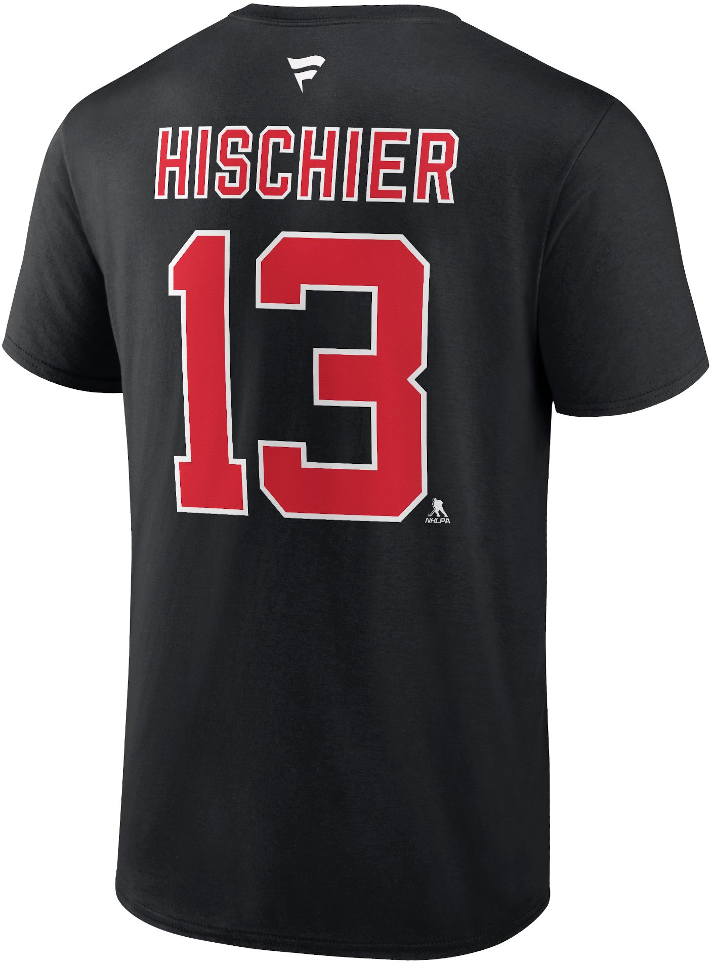 NHL New Jersey Devils Nico Hischier #13 Black T-Shirt