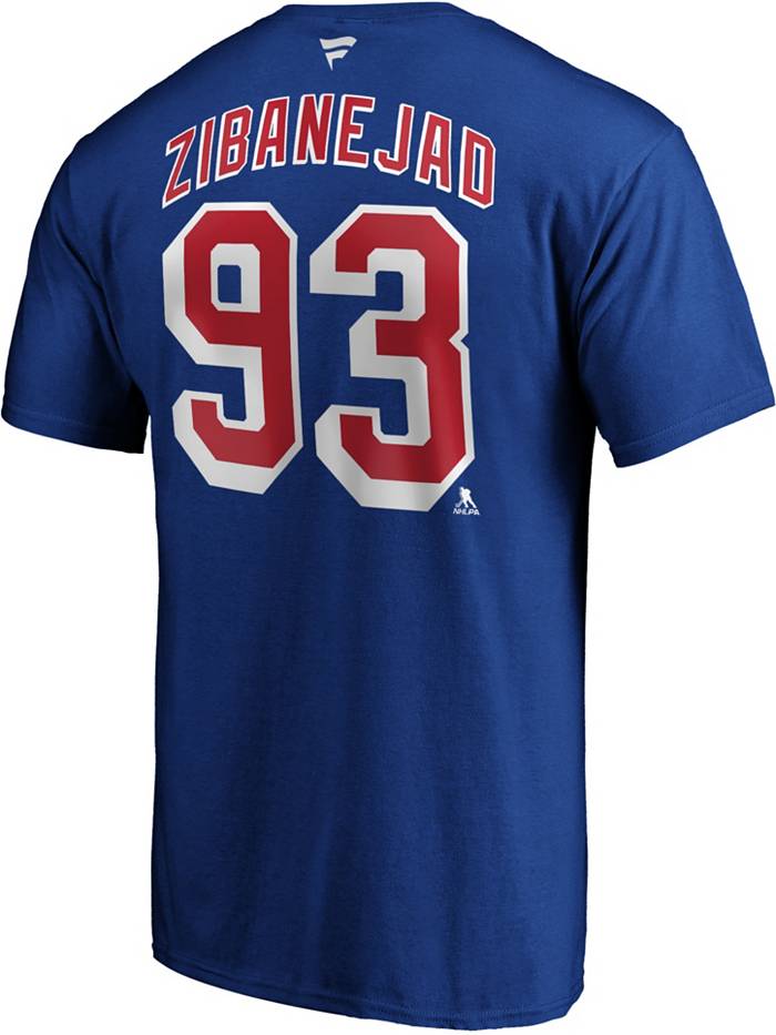 Mika Zibanejad New York Rangers Men's Branded Backer T-Shirt - Ash