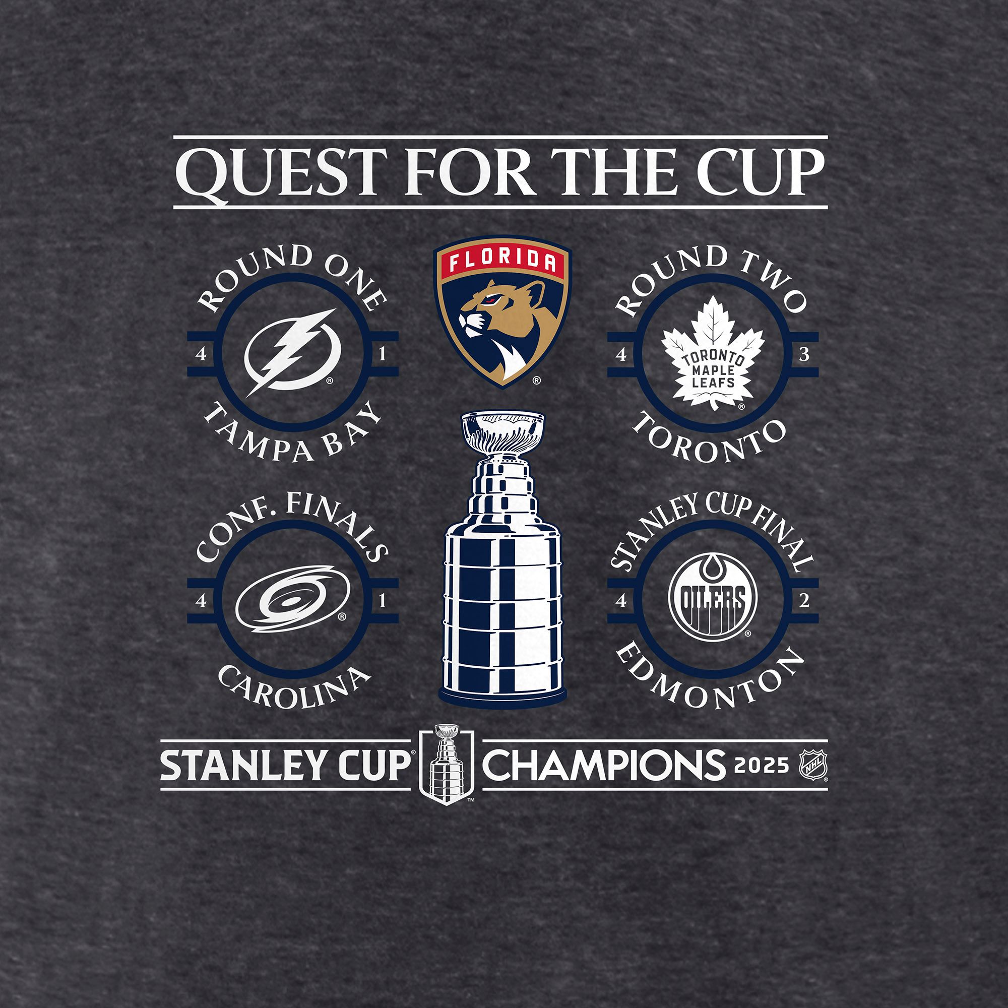 NHL Adult Florida Panthers 2025 Stanley Cup Champions Schedule T-Shirt product image