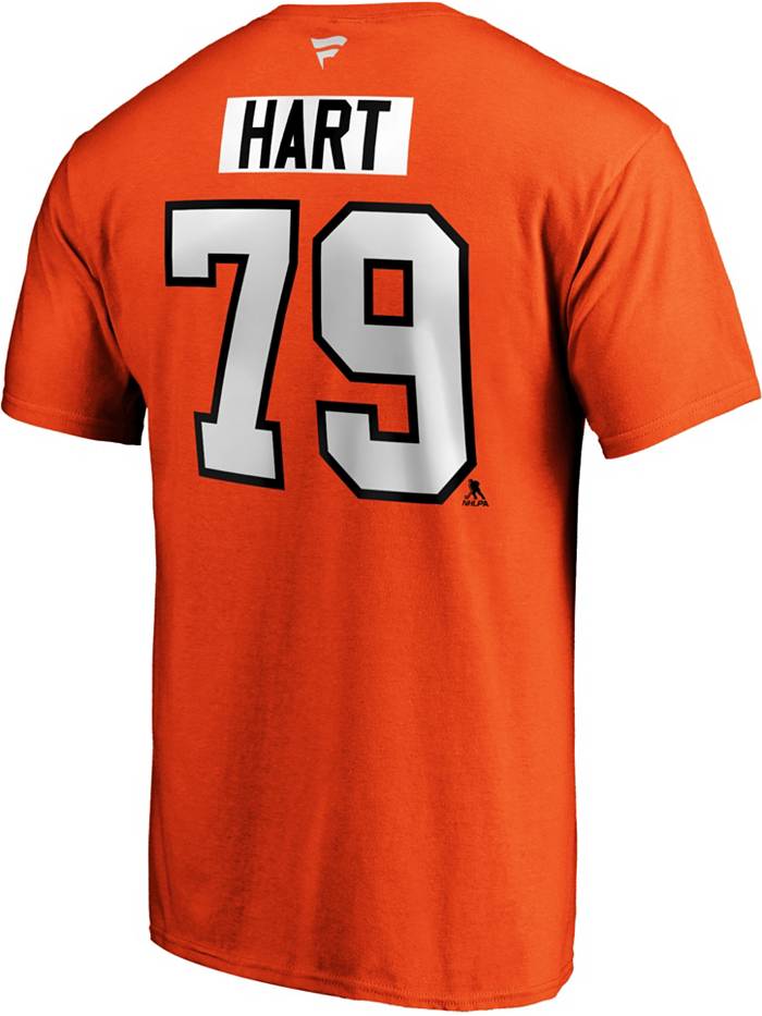 NHL Men's Philadelphia Flyers Carter Hart #79 Orange Player T-Shirt