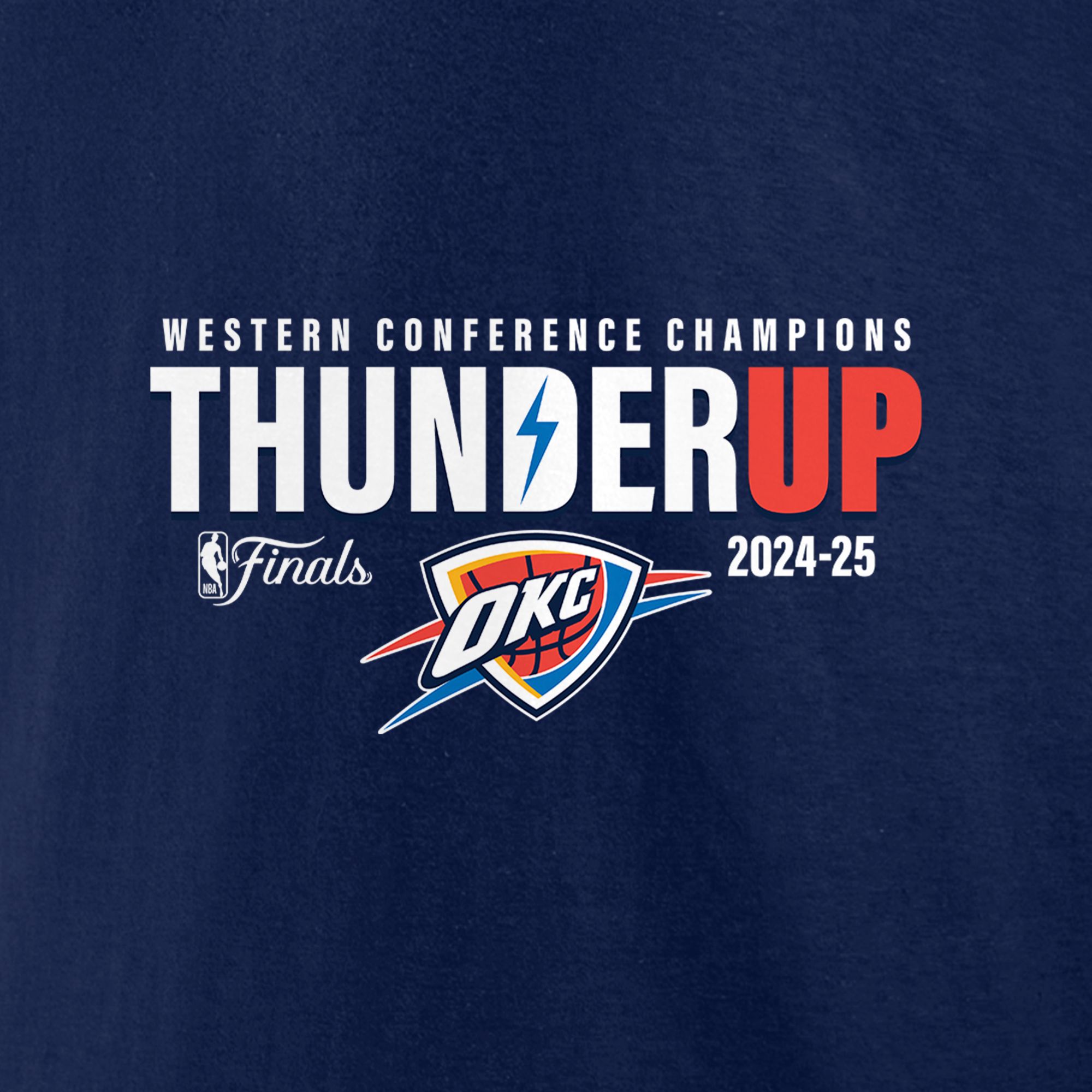 NBA Adult 2025 Western Conference Champions Oklahoma City Thunder Hometown T-Shirt product image