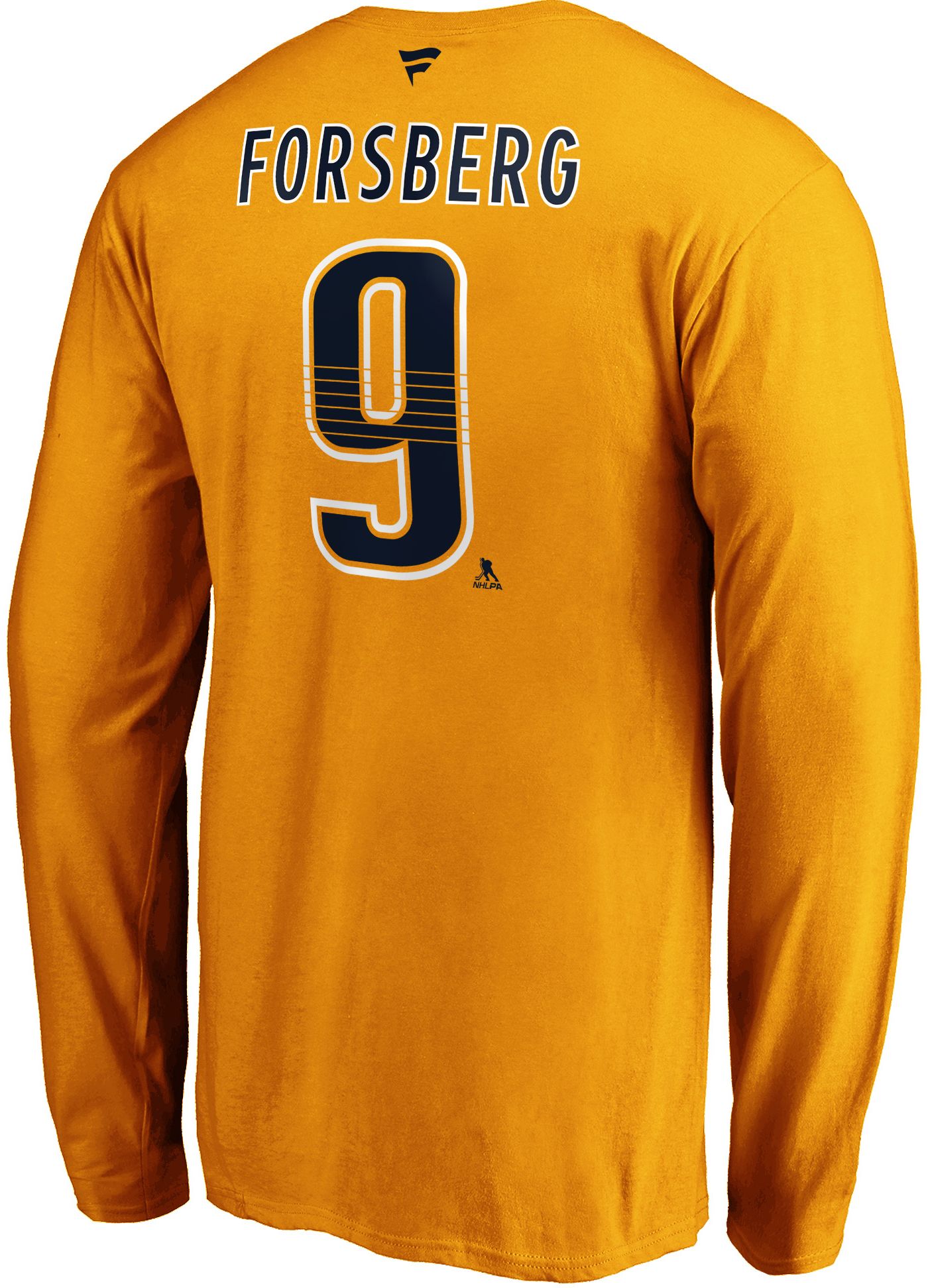 NHL Men s Nashville Predators Filip Forsberg 9 Gold Long Sleeve Player Shirt Dick s Sporting Goods