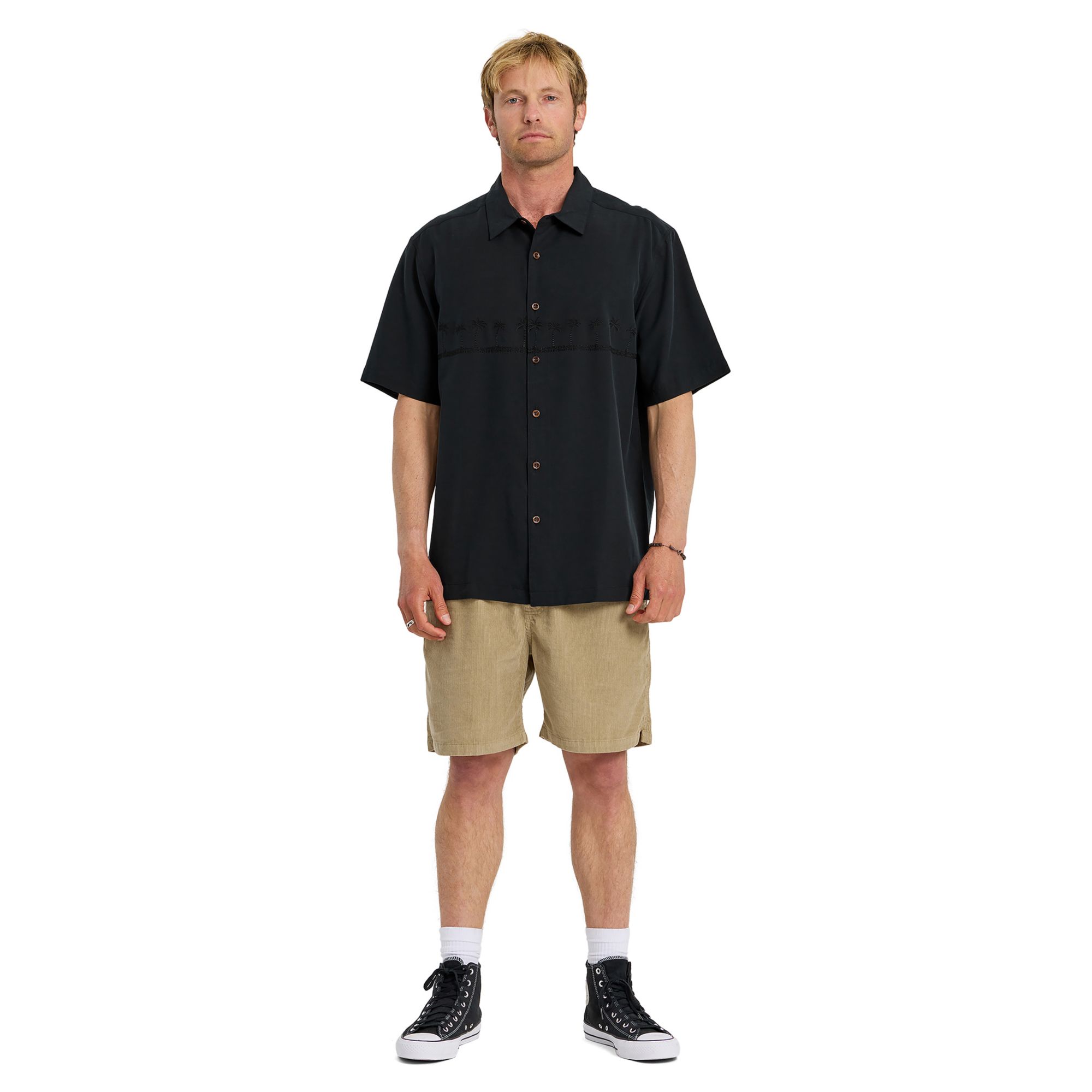 Quiksilver Men's Waterman Tahiti Palms Woven Short Sleeve Shirt product image