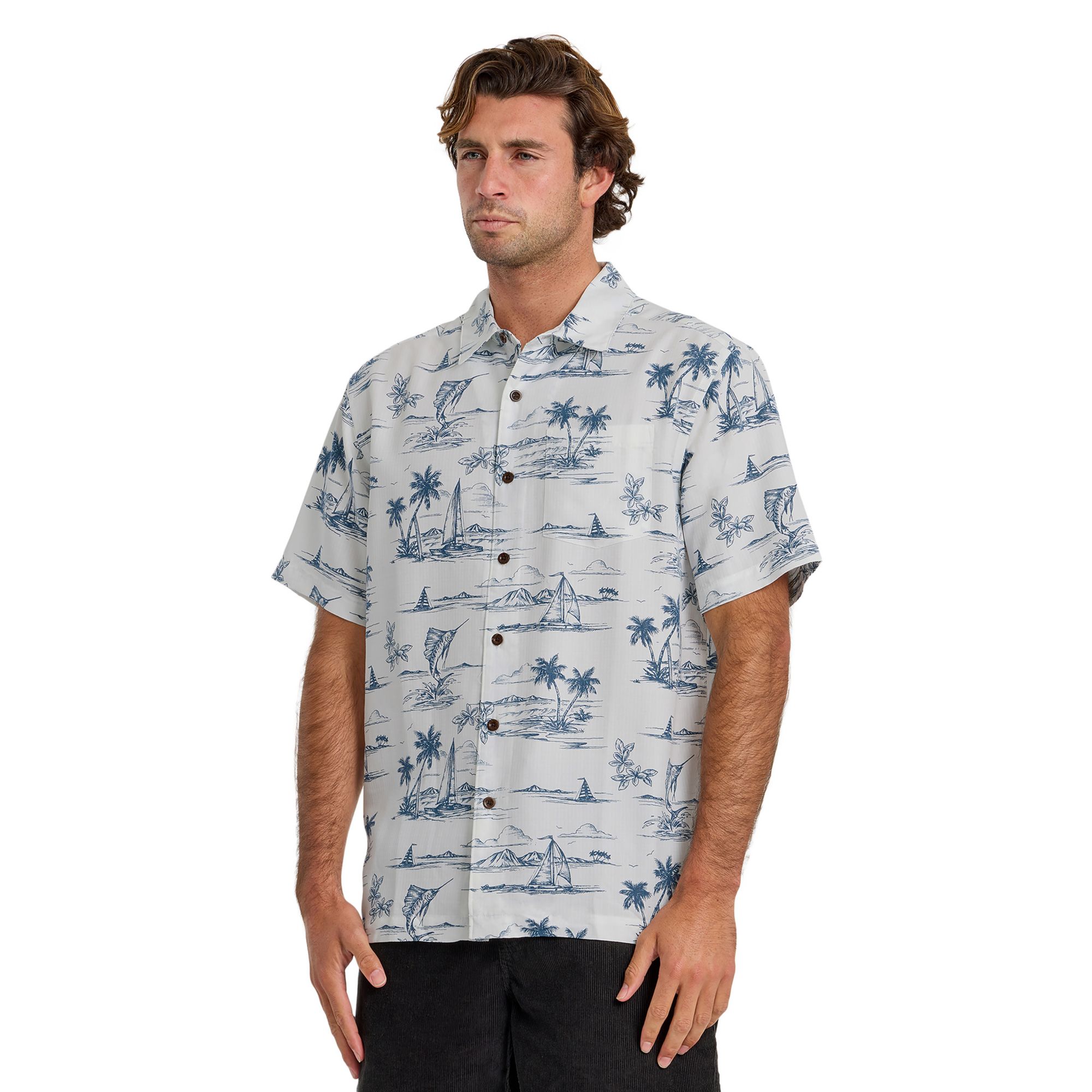 Quiksilver Men's Waterman Sail Away Woven Short Sleeve Shirt product image