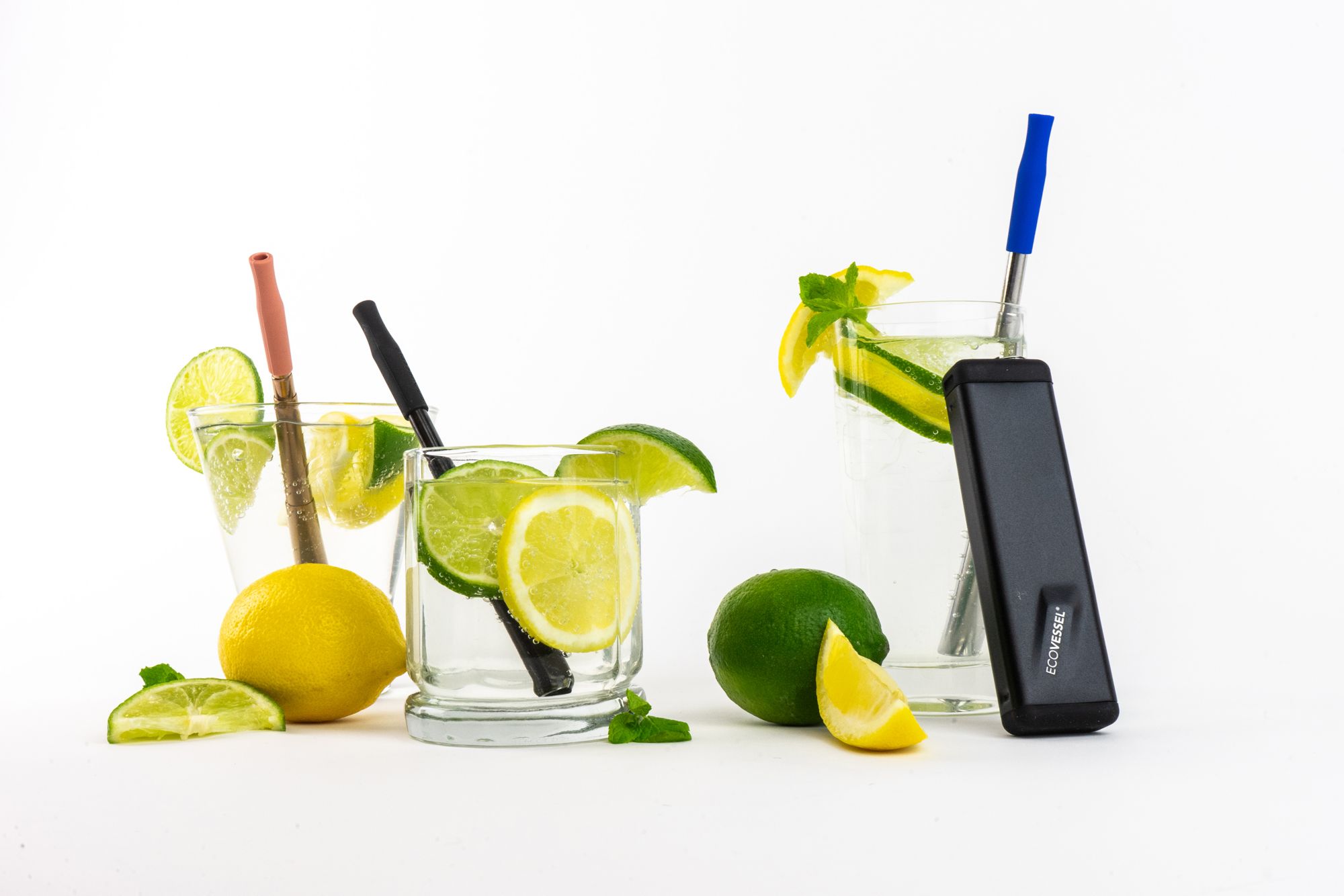 EcoVessel Reusable Stainless Steel QuickStraw with Cleaning Brush Straw and Case product image