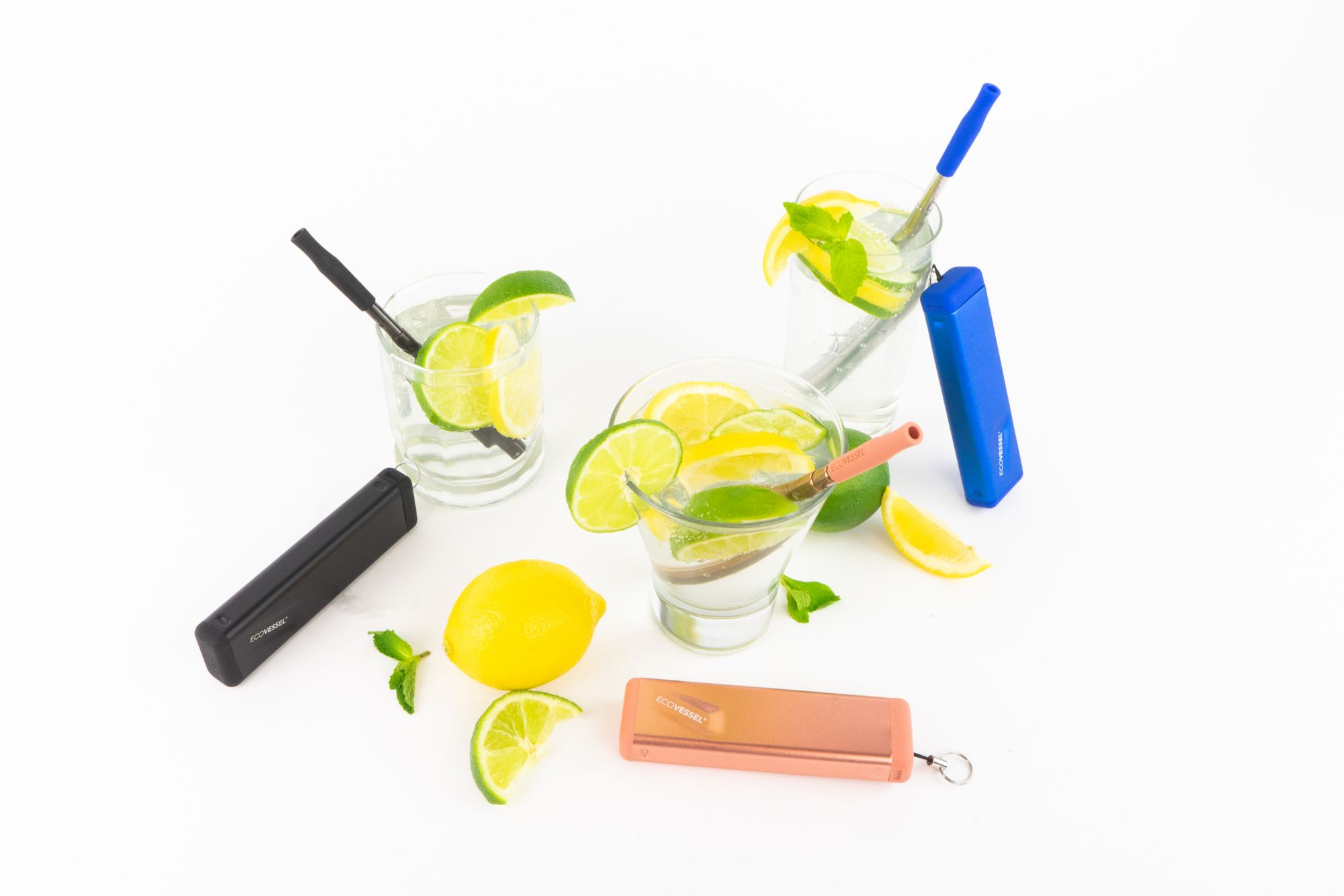 EcoVessel Reusable Stainless Steel QuickStraw with Cleaning Brush Straw and Case product image