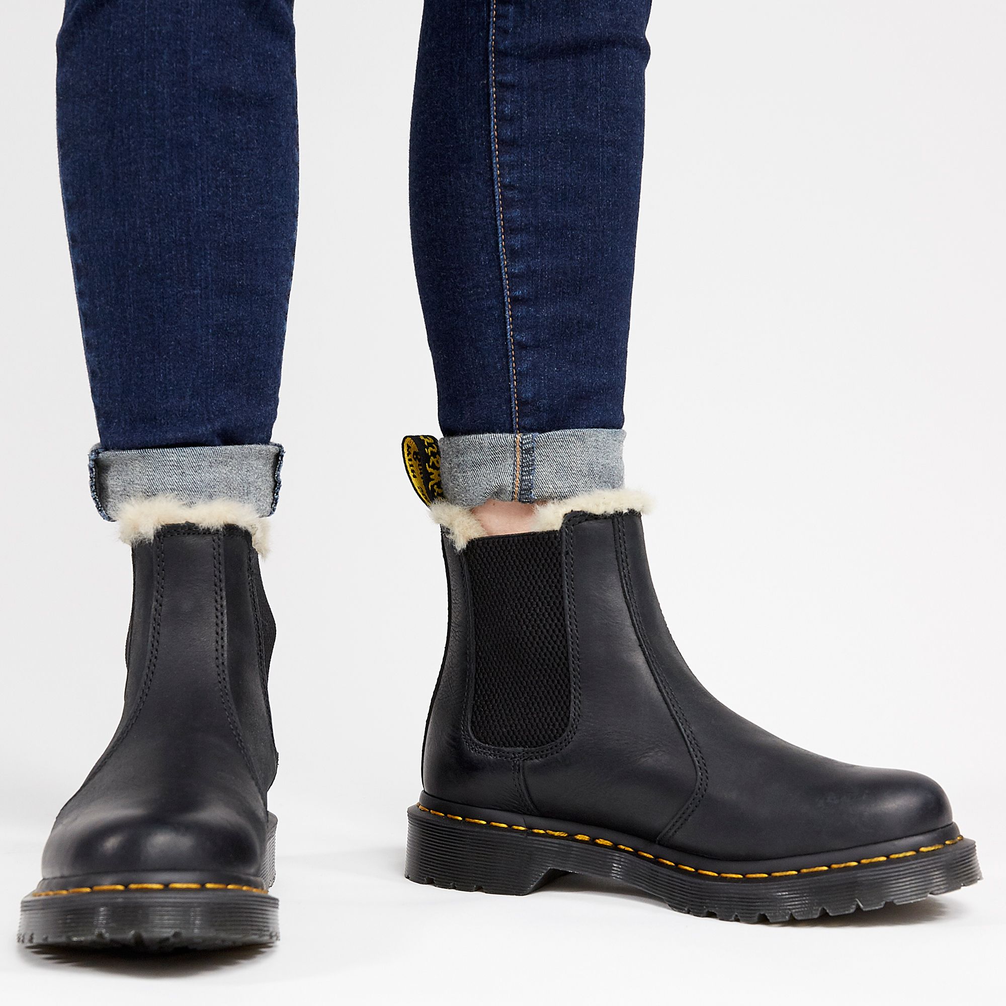 doc marten fur lined chelsea boots