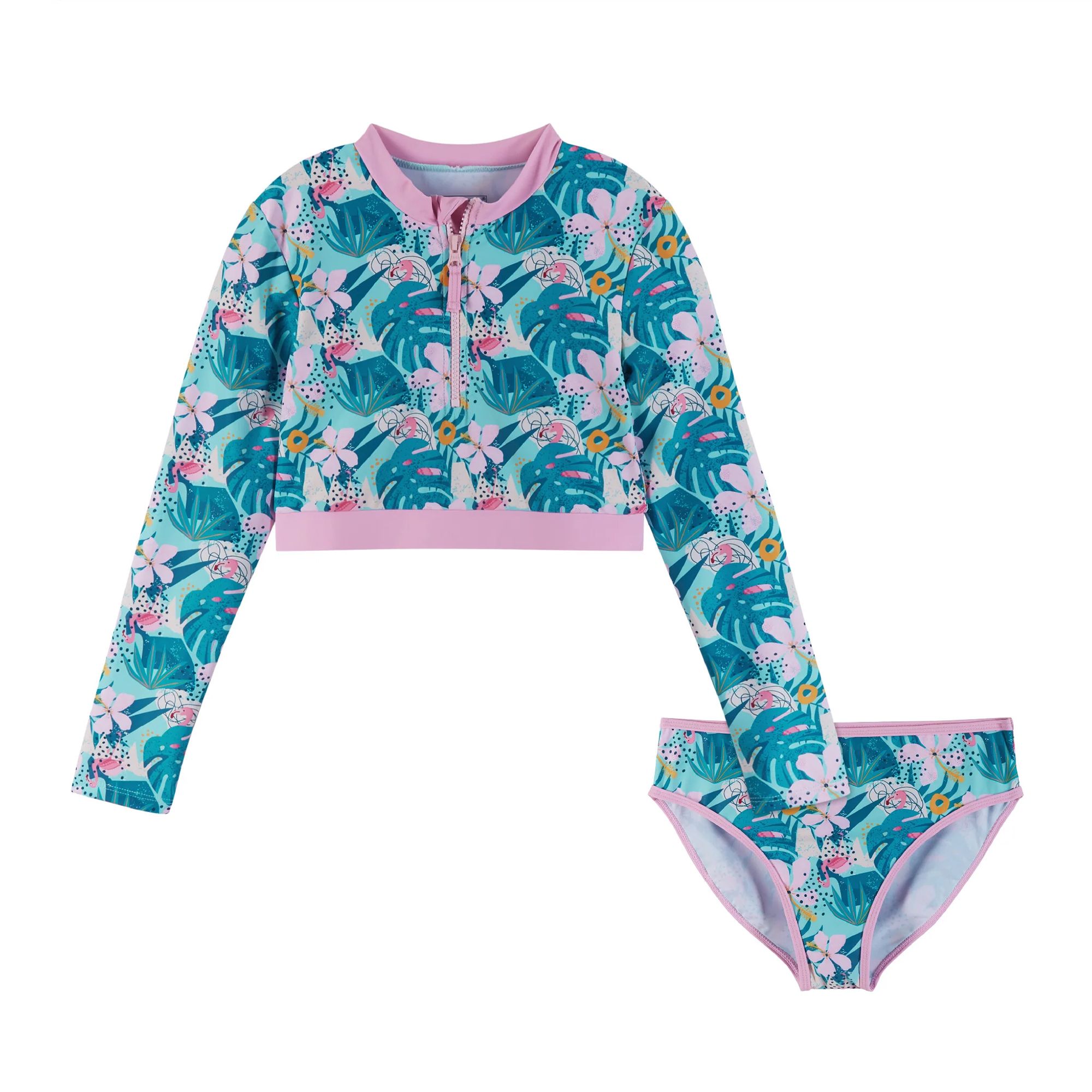 Andy & Evan Girls' Long Sleeve Rash Guard 2-Piece Set product image