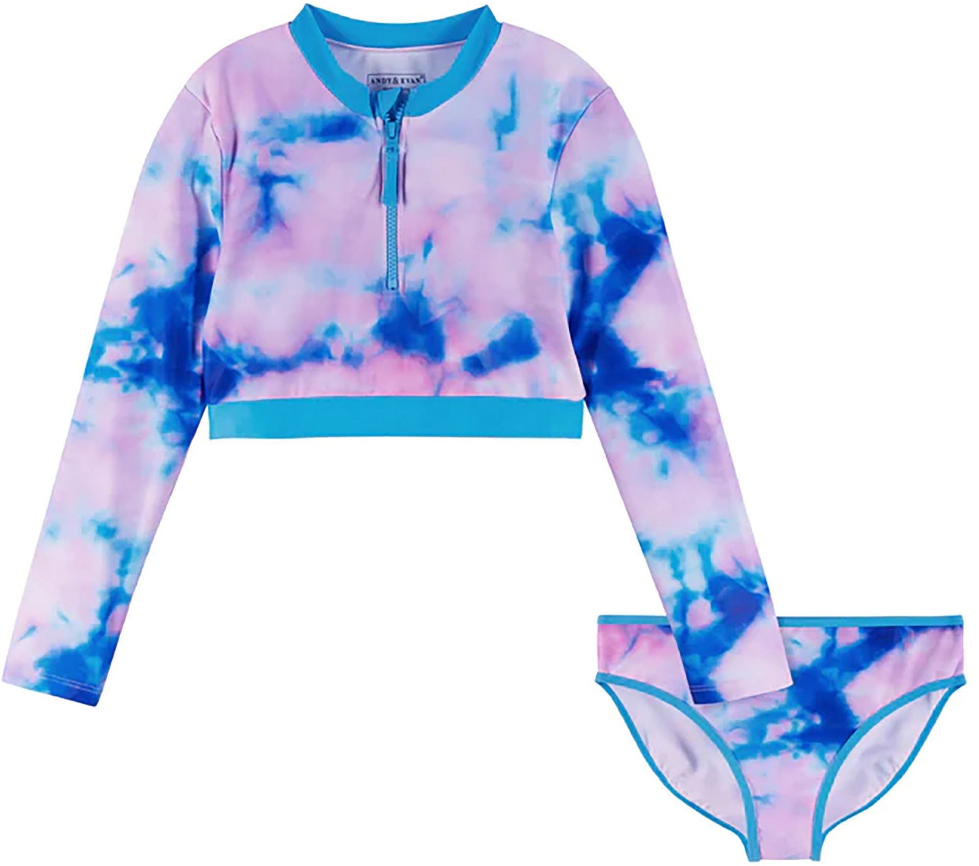 Andy & Evan Girls' Long Sleeve Rash Guard 2-Piece Set