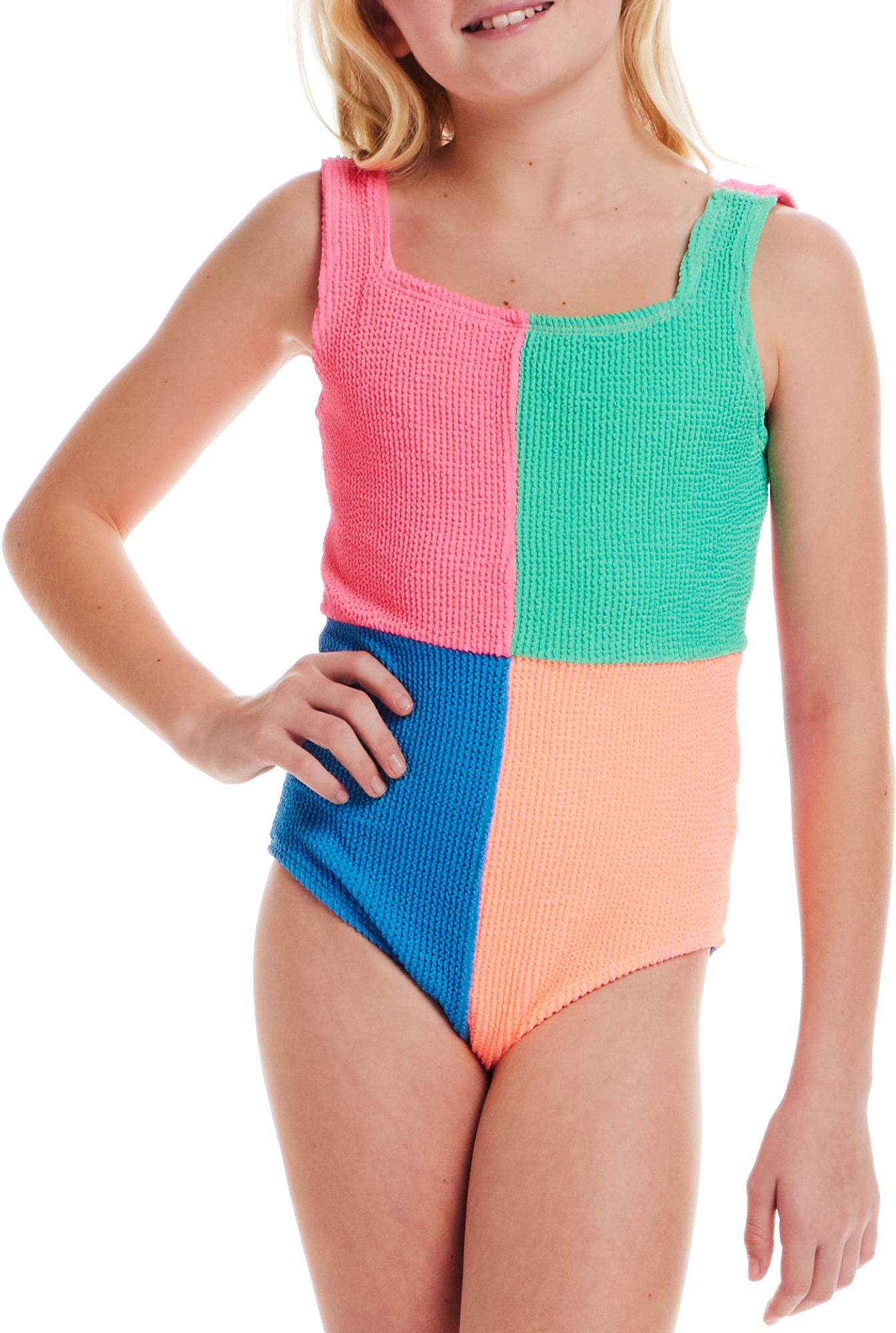 Andy & Evan Girls' Colorblock One-Piece Swimsuit product image